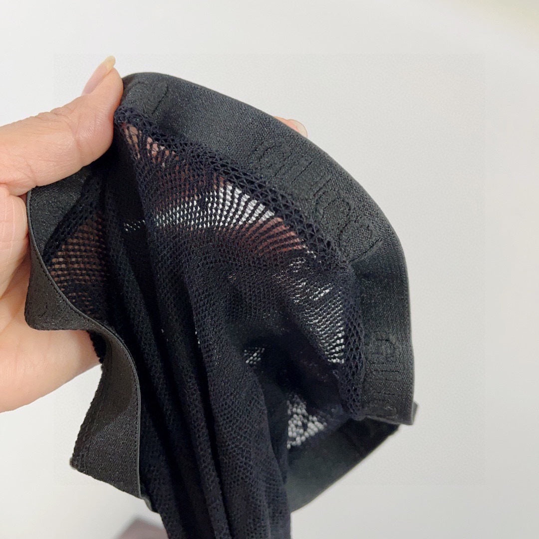 Small double G letter fishnet stockings