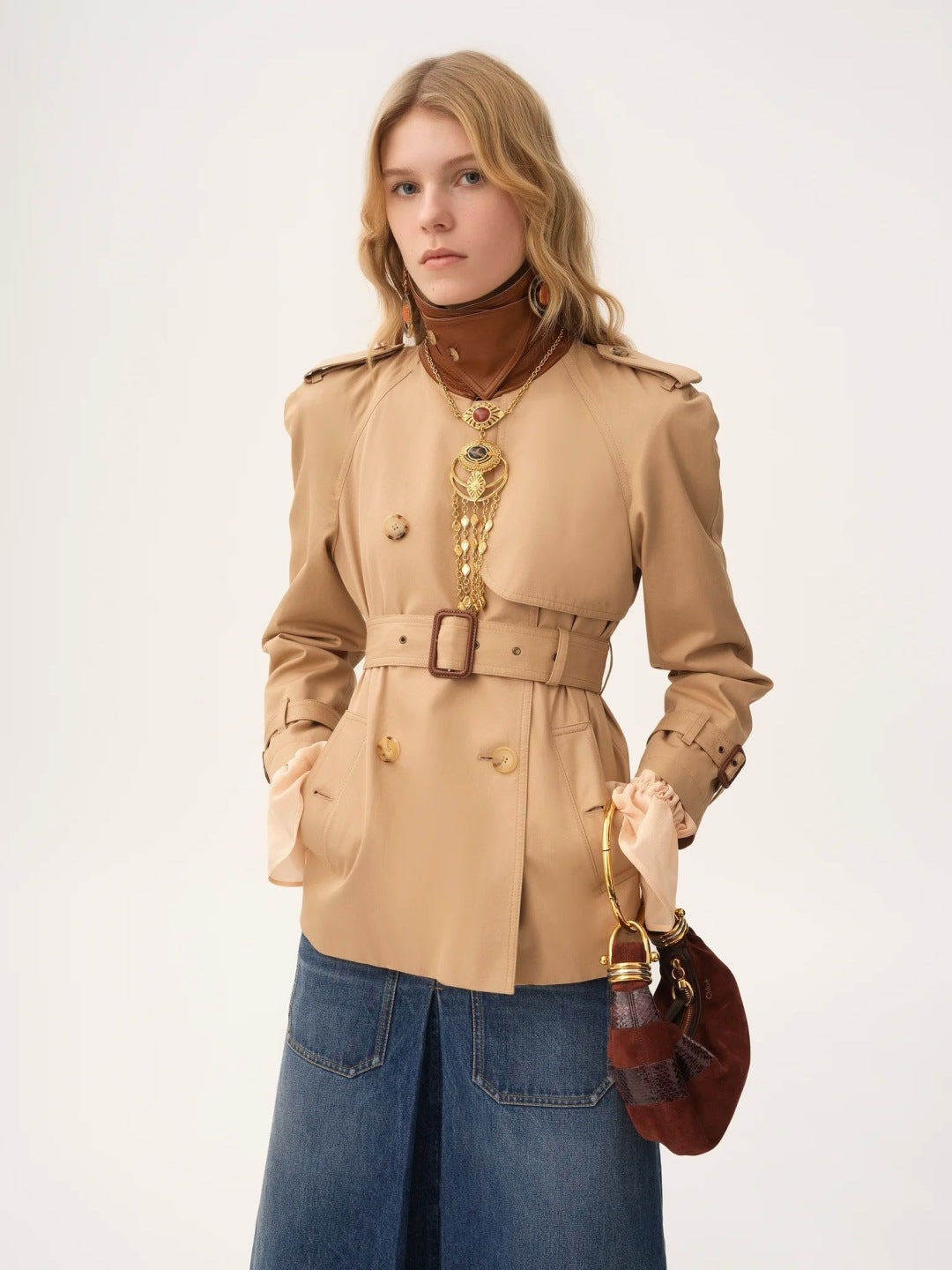 Chl New color-block trench coat