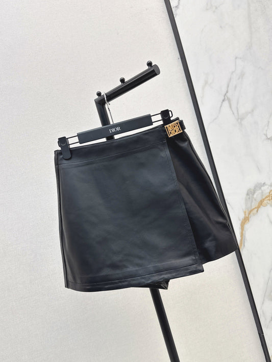 CD NEW lambskin leather skirt