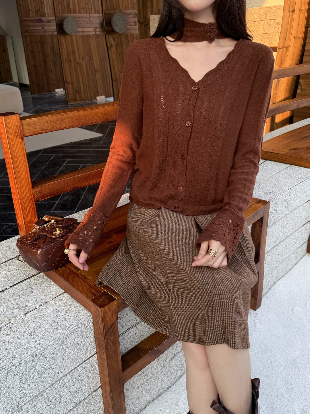 Chan NEW Cardigan + knitted hat