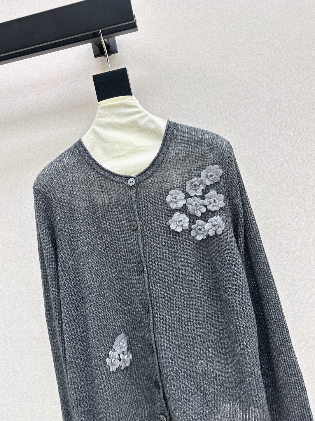 Chan NEW floral embellished cardigan