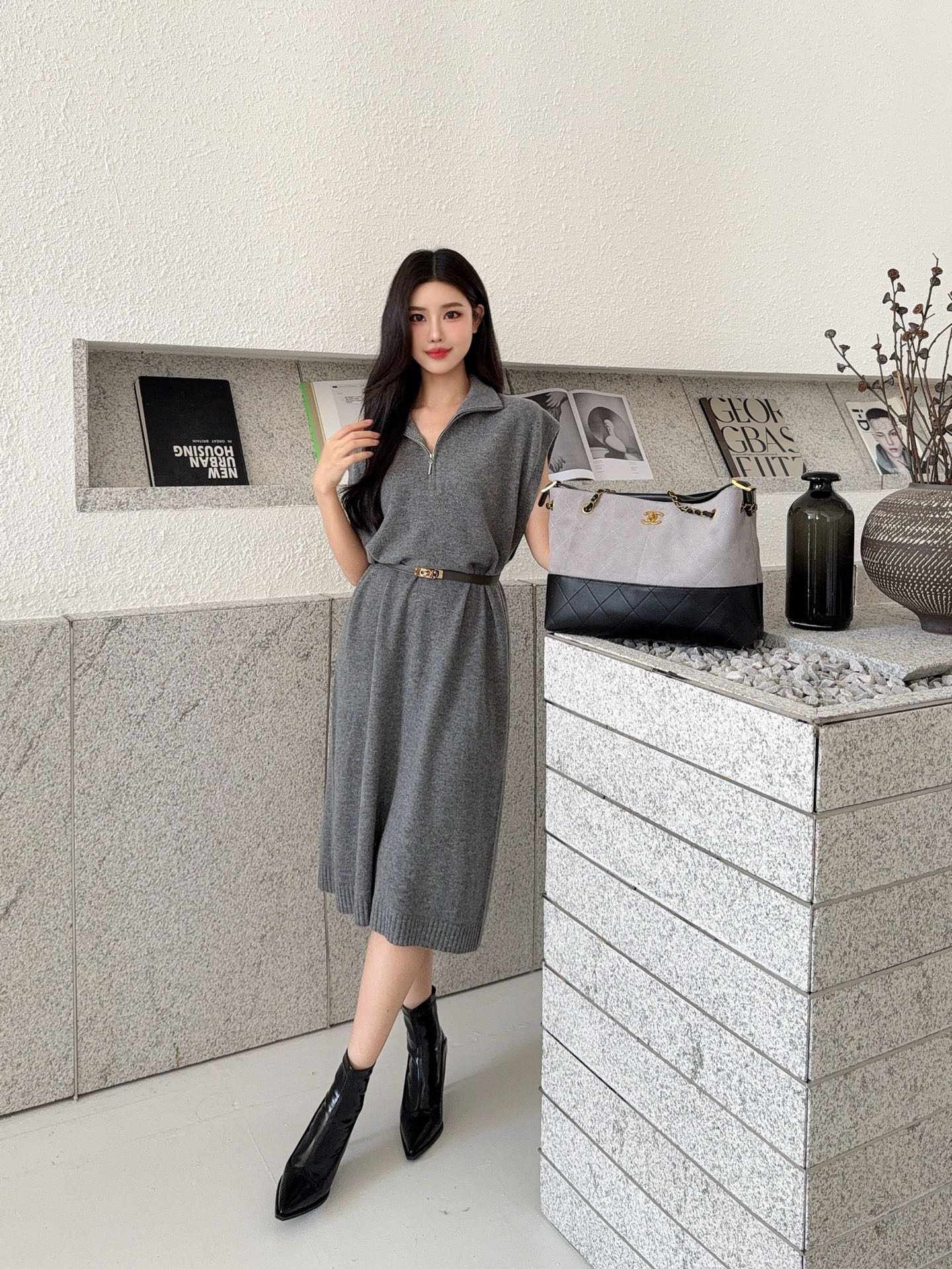 Herm NEW Wool sleeveless dress