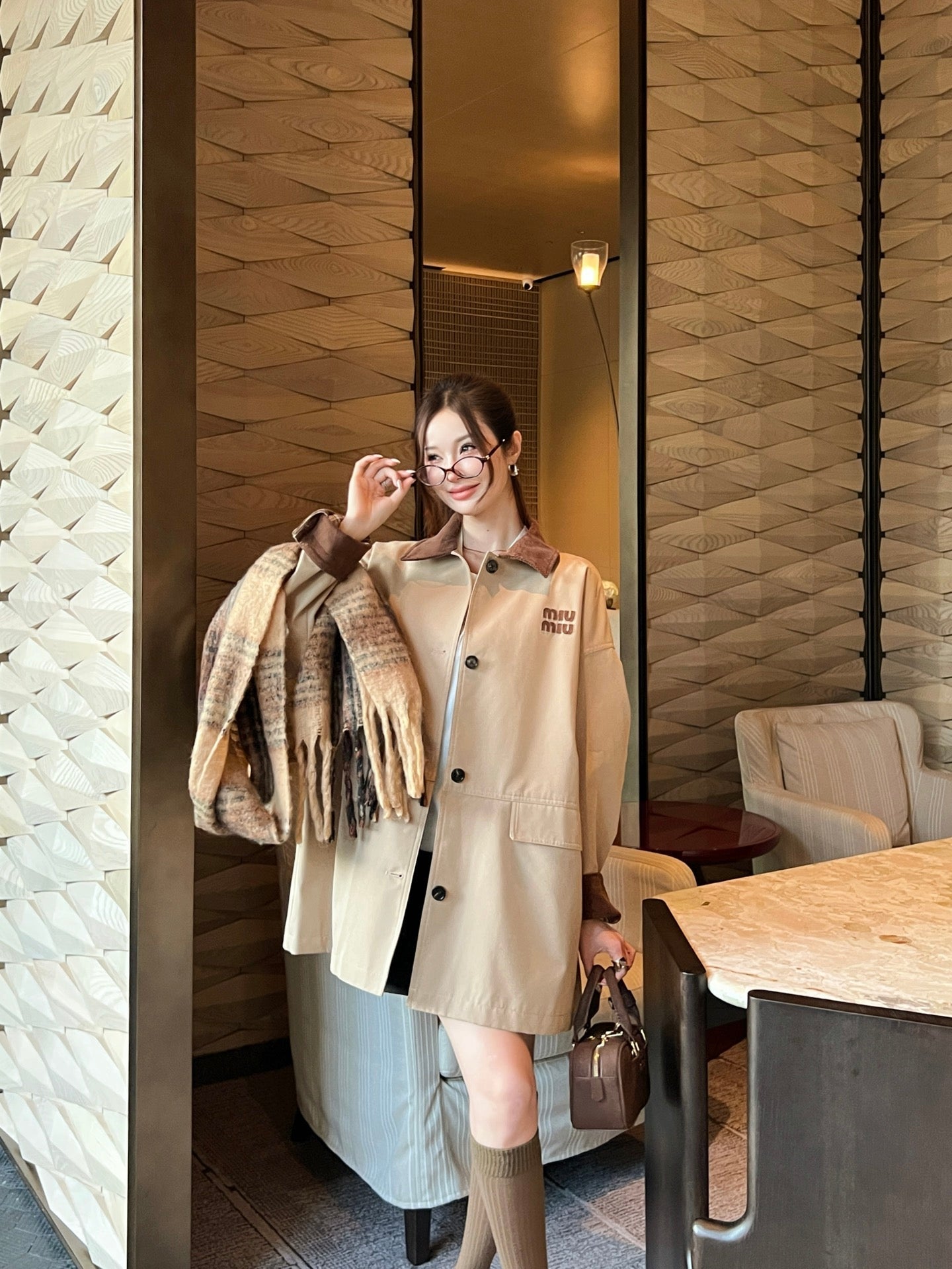 Miu NEW letter trench coat