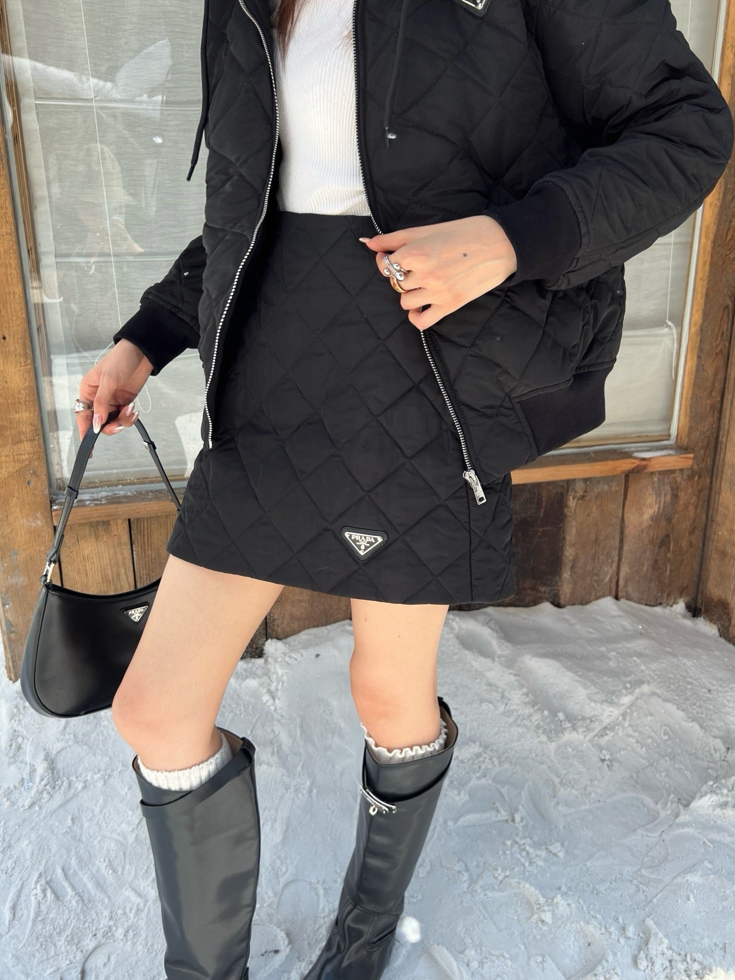 Pra NEW Diamond-patterned skirt