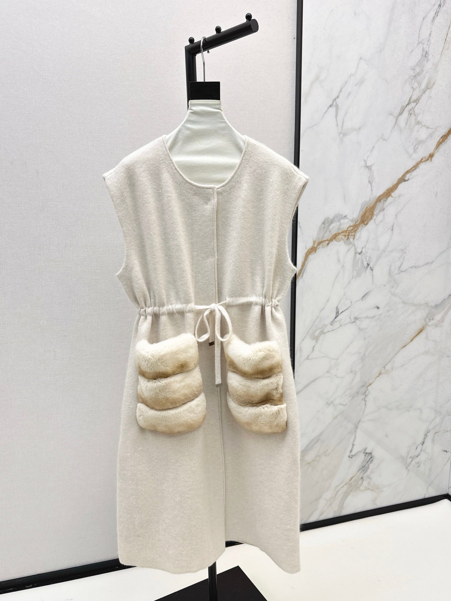 Fend NEW rabbit fur long coat