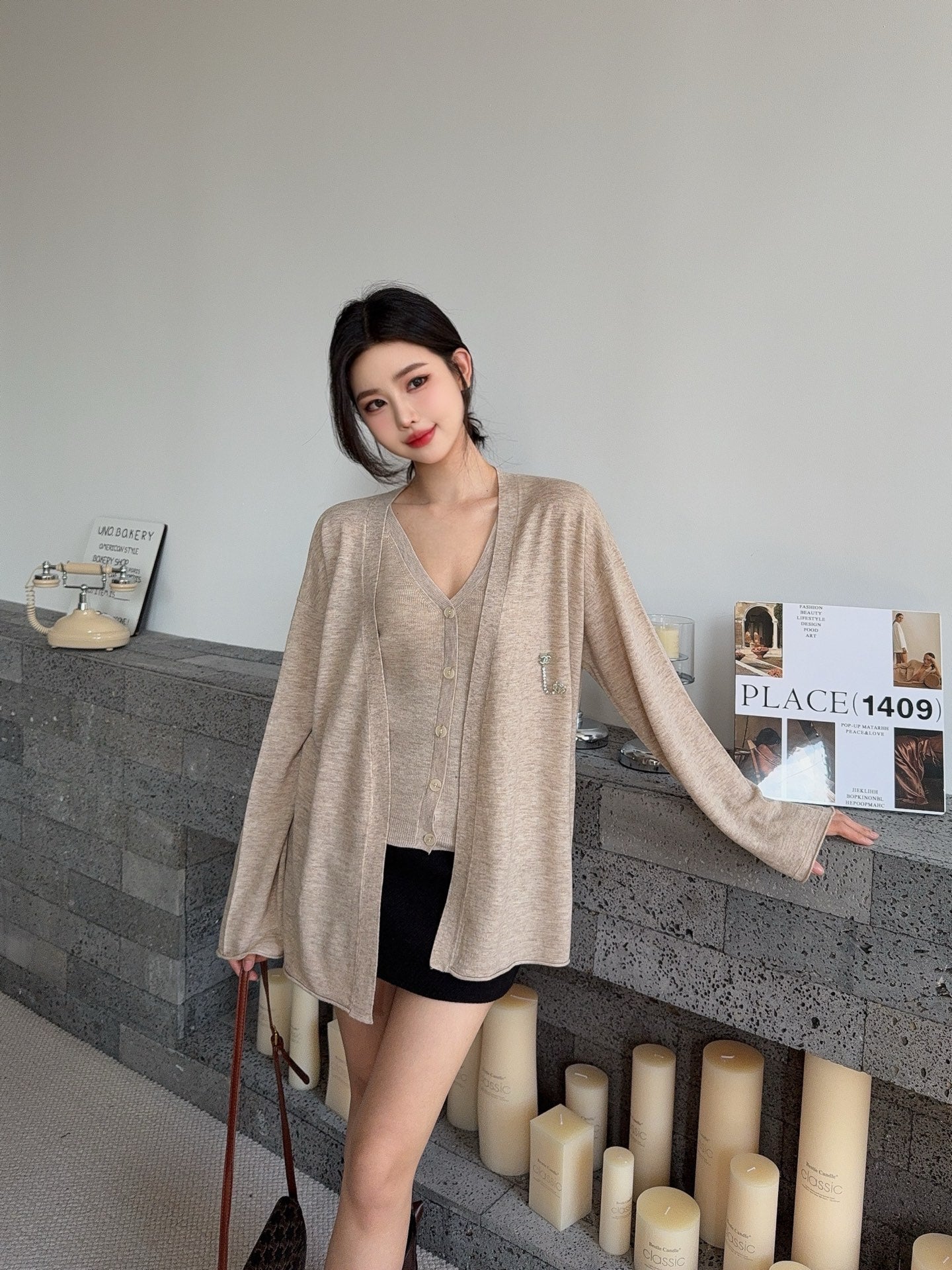 Chan NEW Knitted vest cardigan