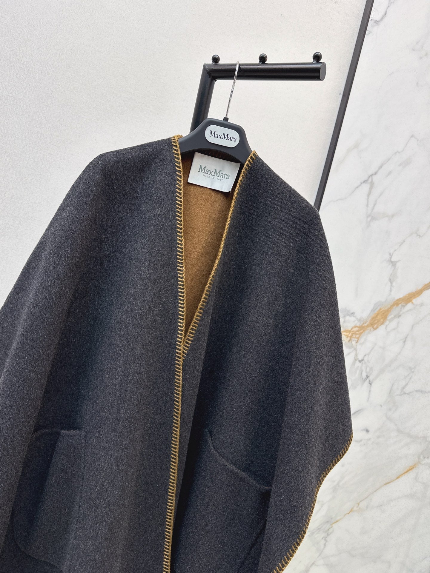 Max NEW wool cape coat