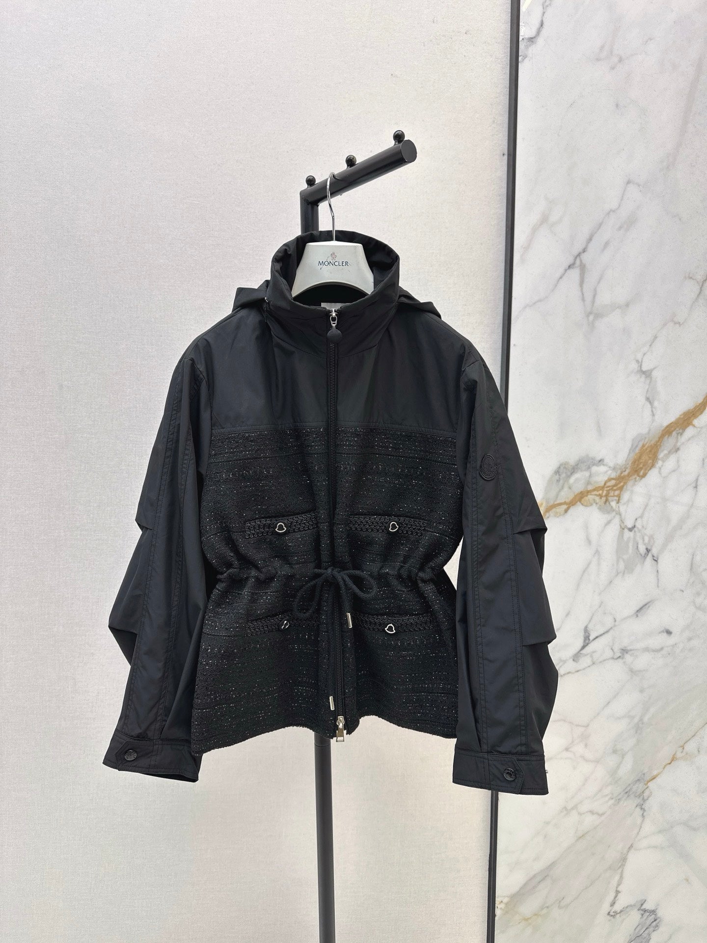 Monc NEW waisted hooded jacket