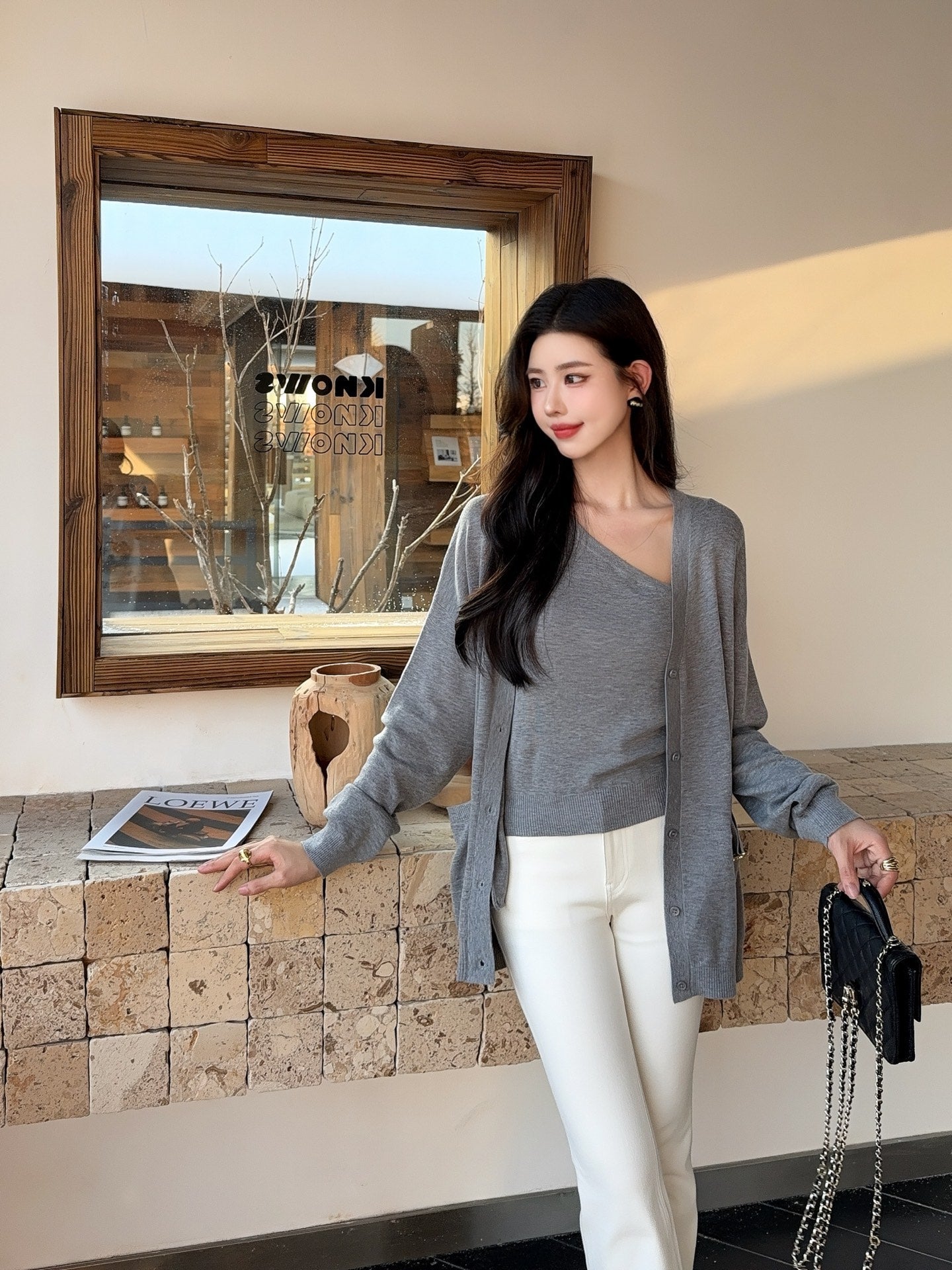 Miu NEW Knitted cardigan vest set