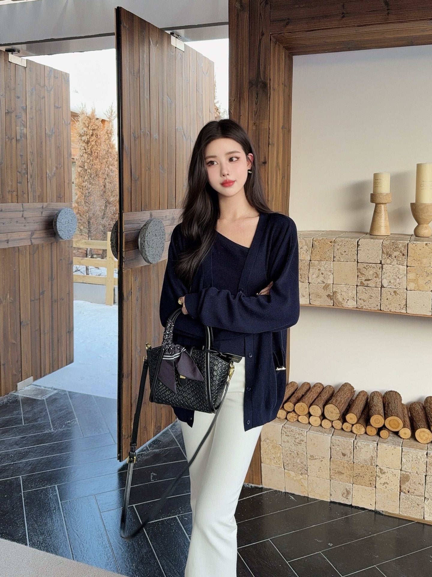 Miu NEW Knitted cardigan vest set