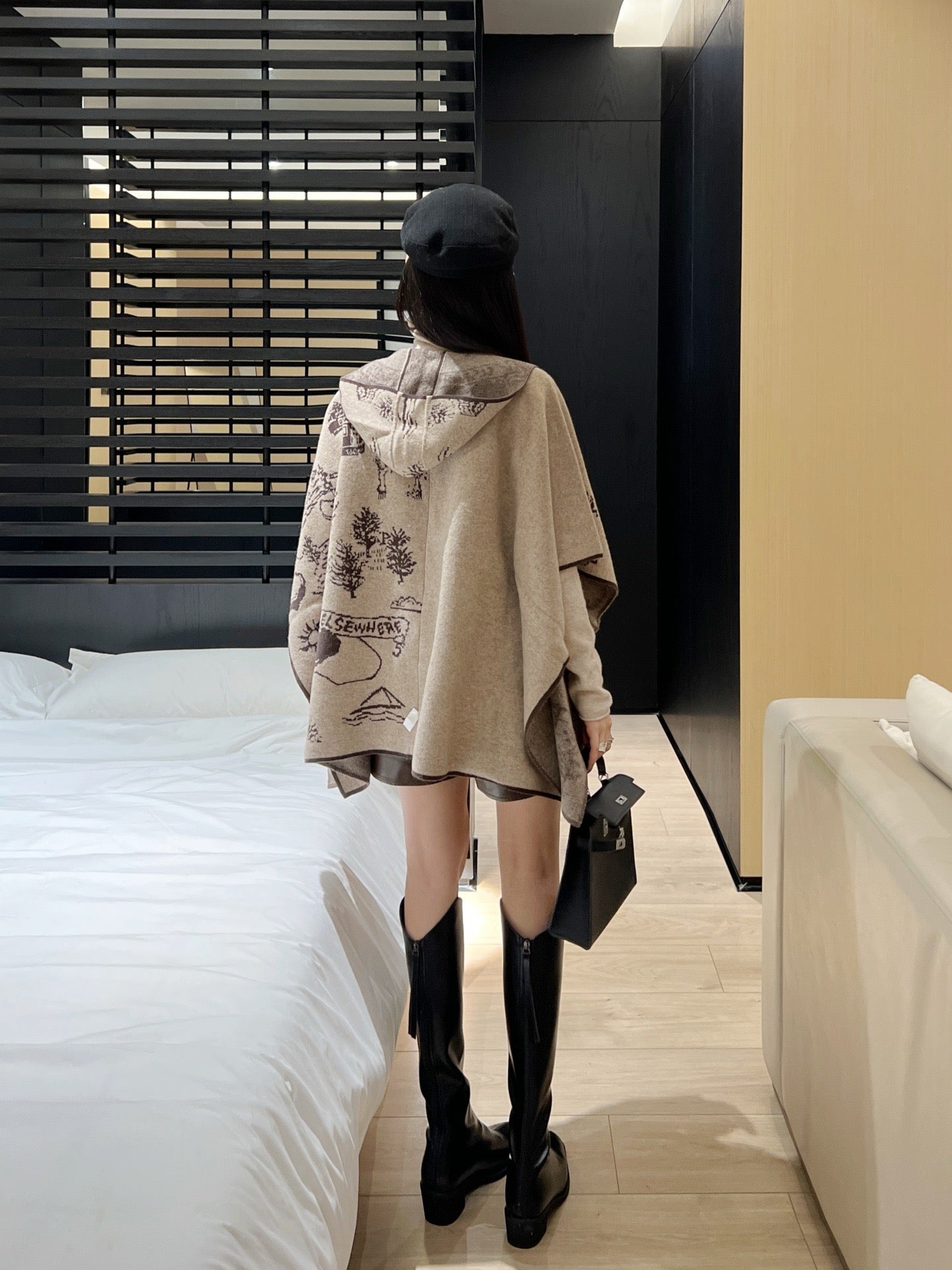 Bur NEW wool cape coat