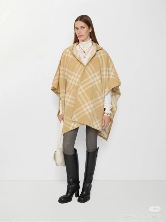 Bur NEW Cashmere hooded cape