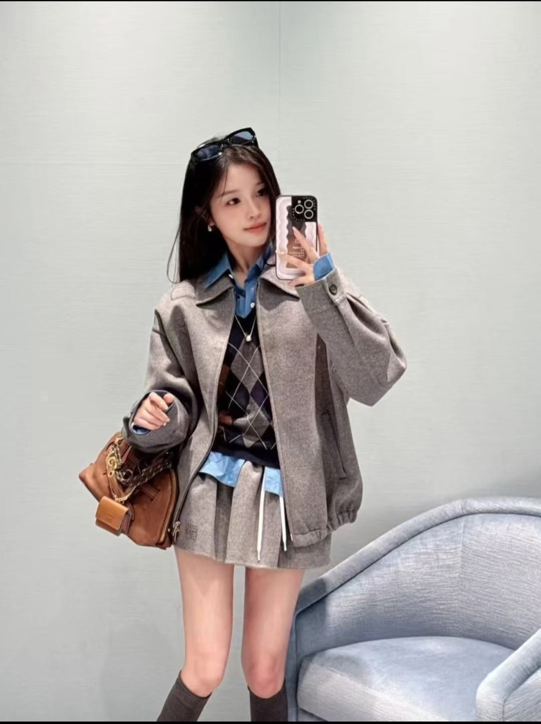 Miu NEW wool midi skirt