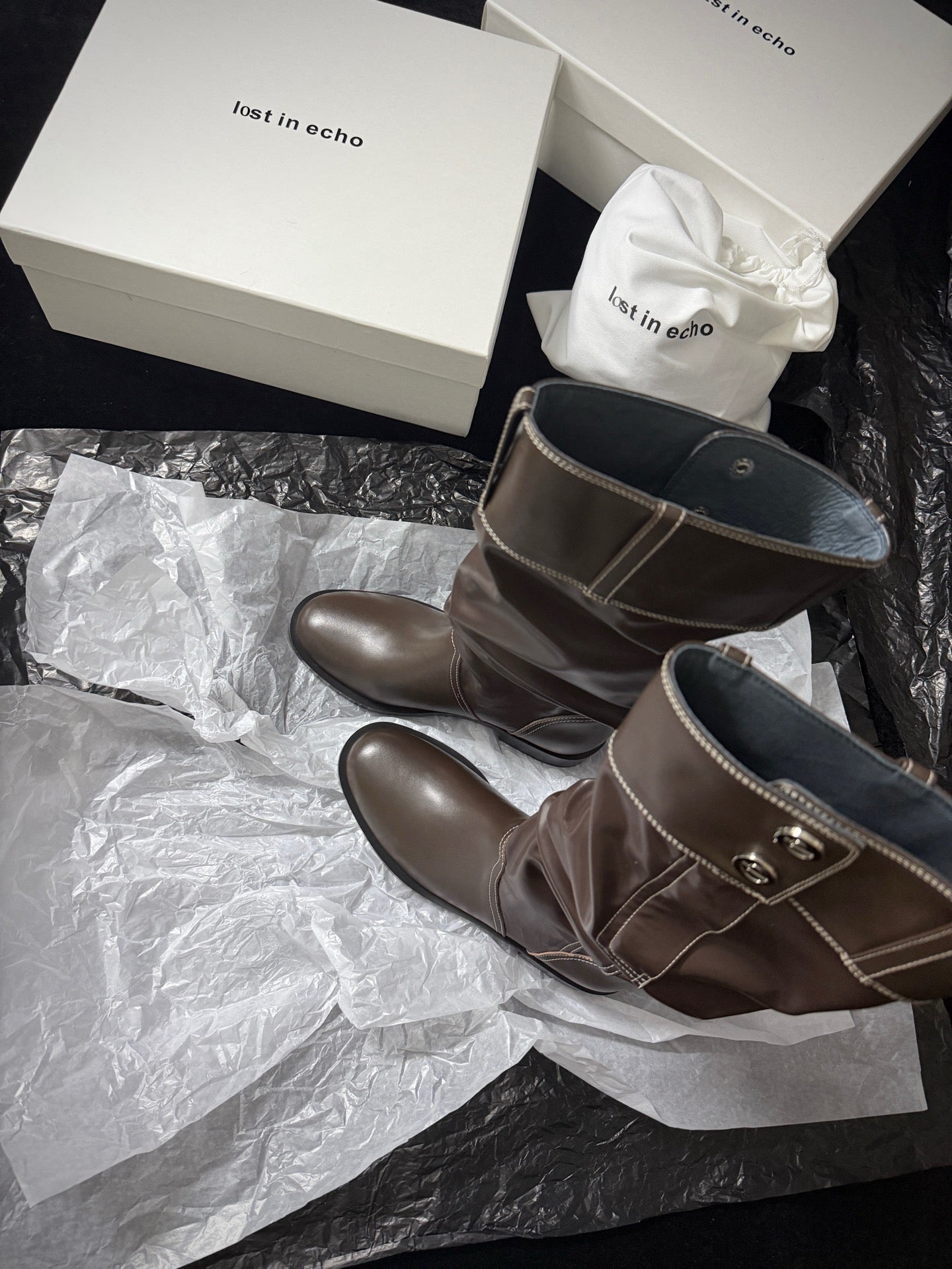 Lost 25fw slouch boots