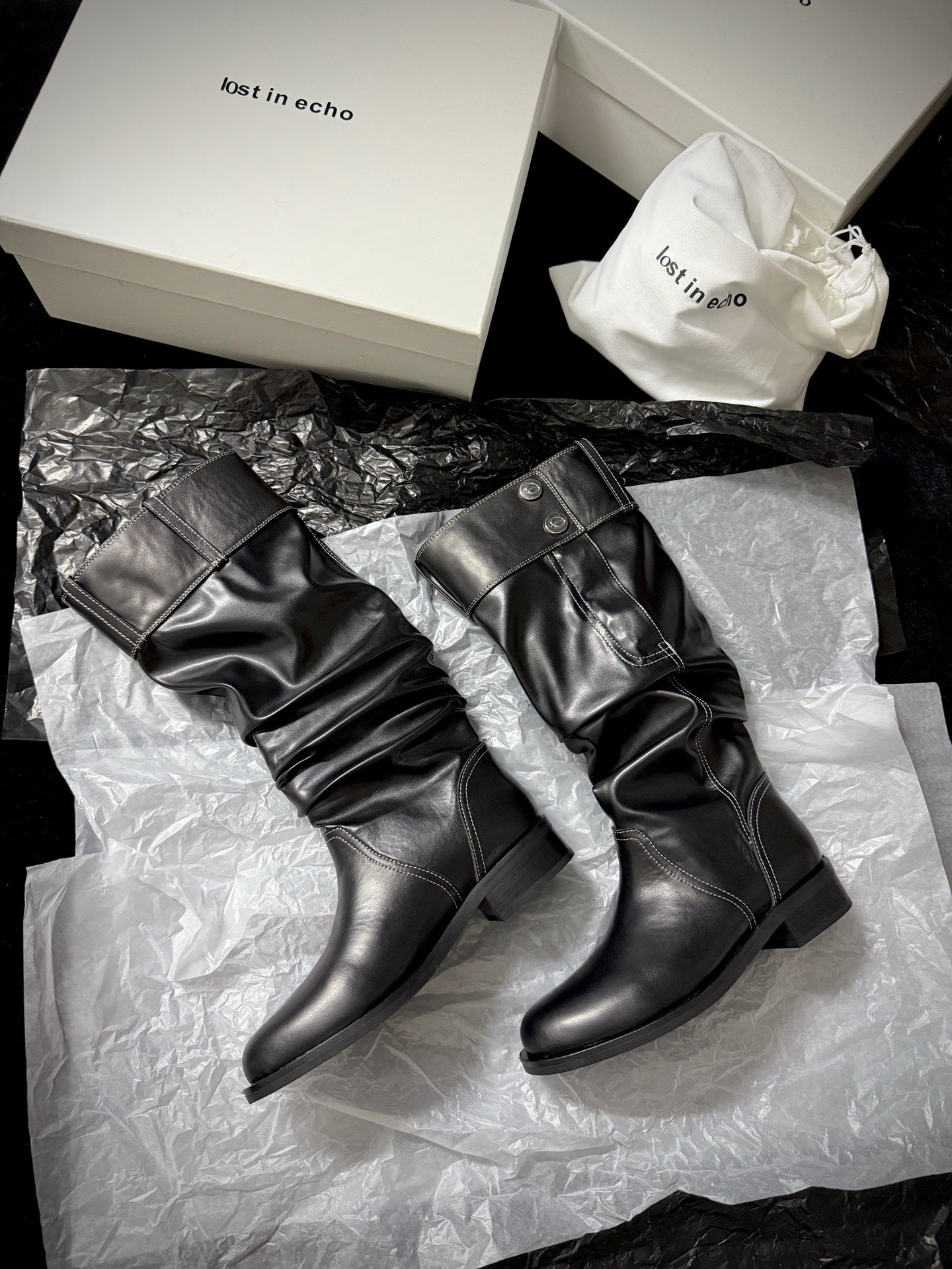 Lost 25fw slouch boots