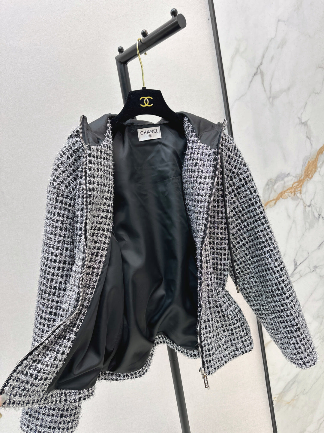 Chan NEW Hooded Tweed Coat