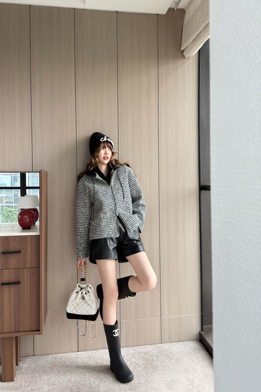 Chan NEW Hooded Tweed Coat