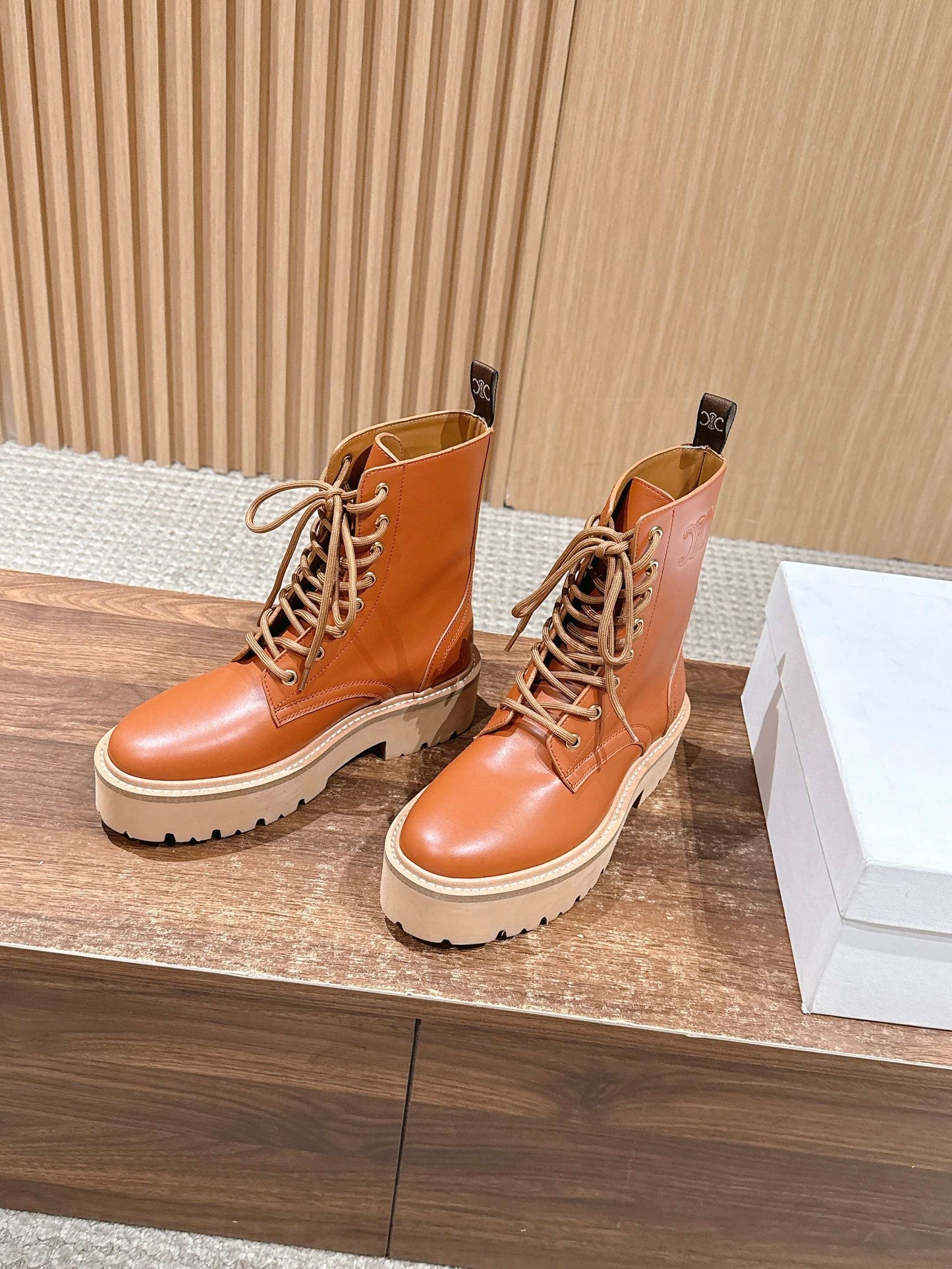 Celi 25fw leather combat boots