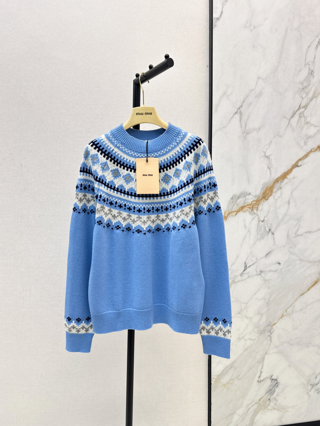 Miu NEW Jacquard wool sweater