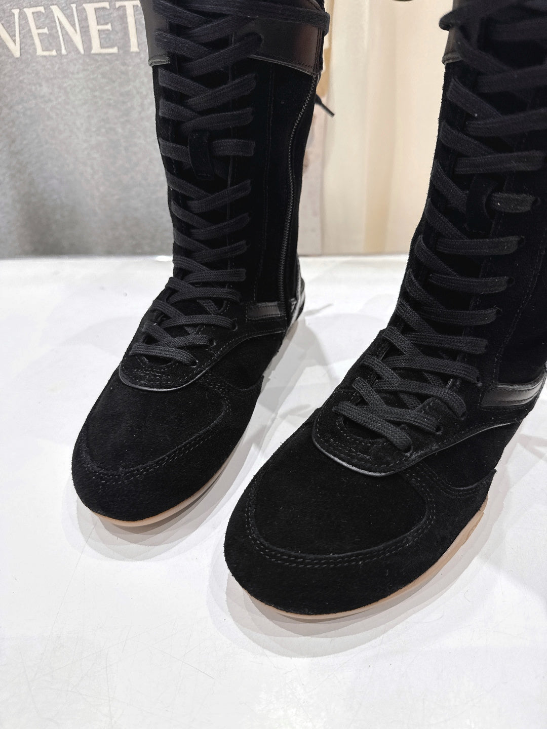 Miu fleece-lined lace-up boots