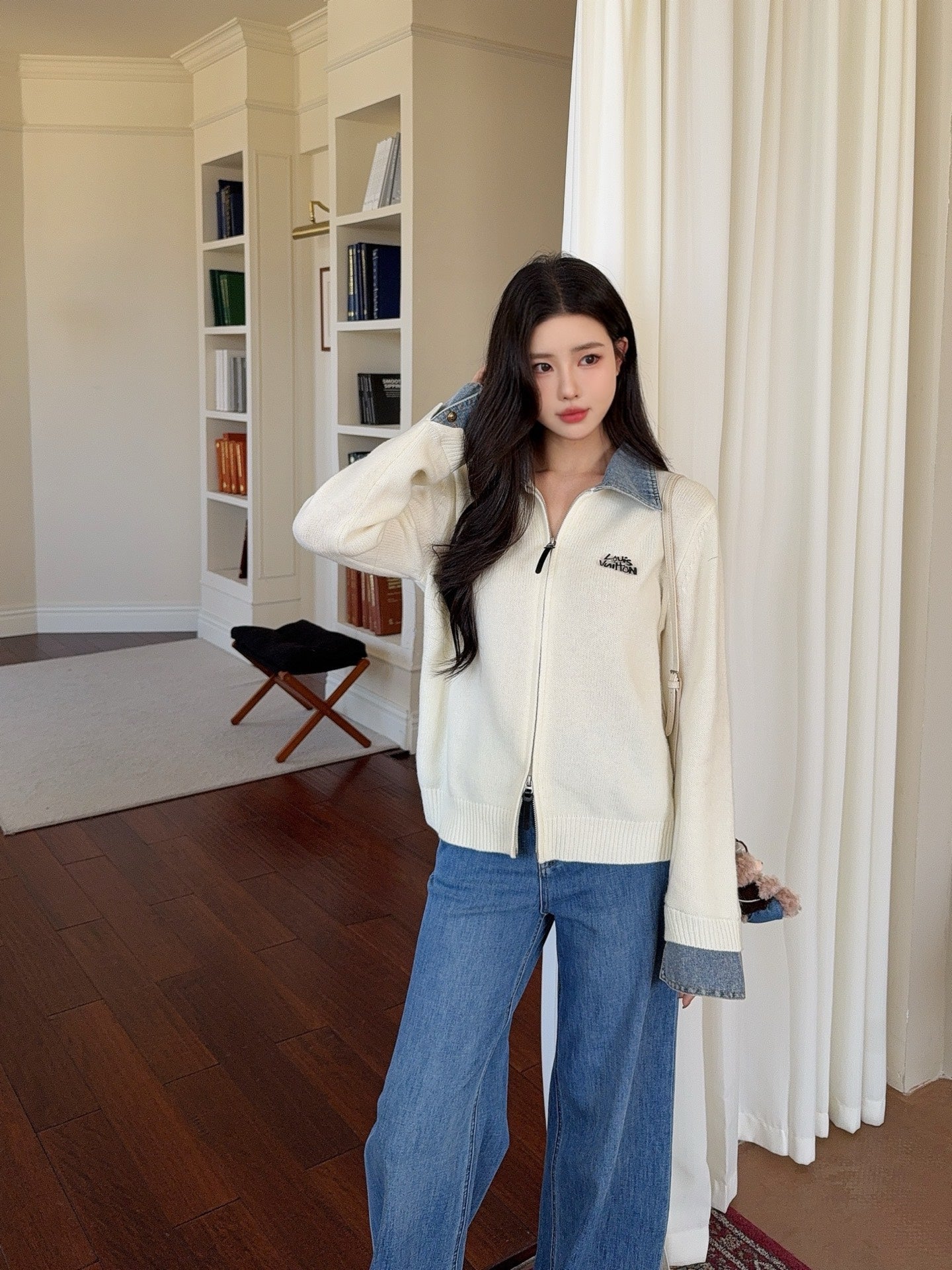 Louis NEW Denim patchwork cardigan