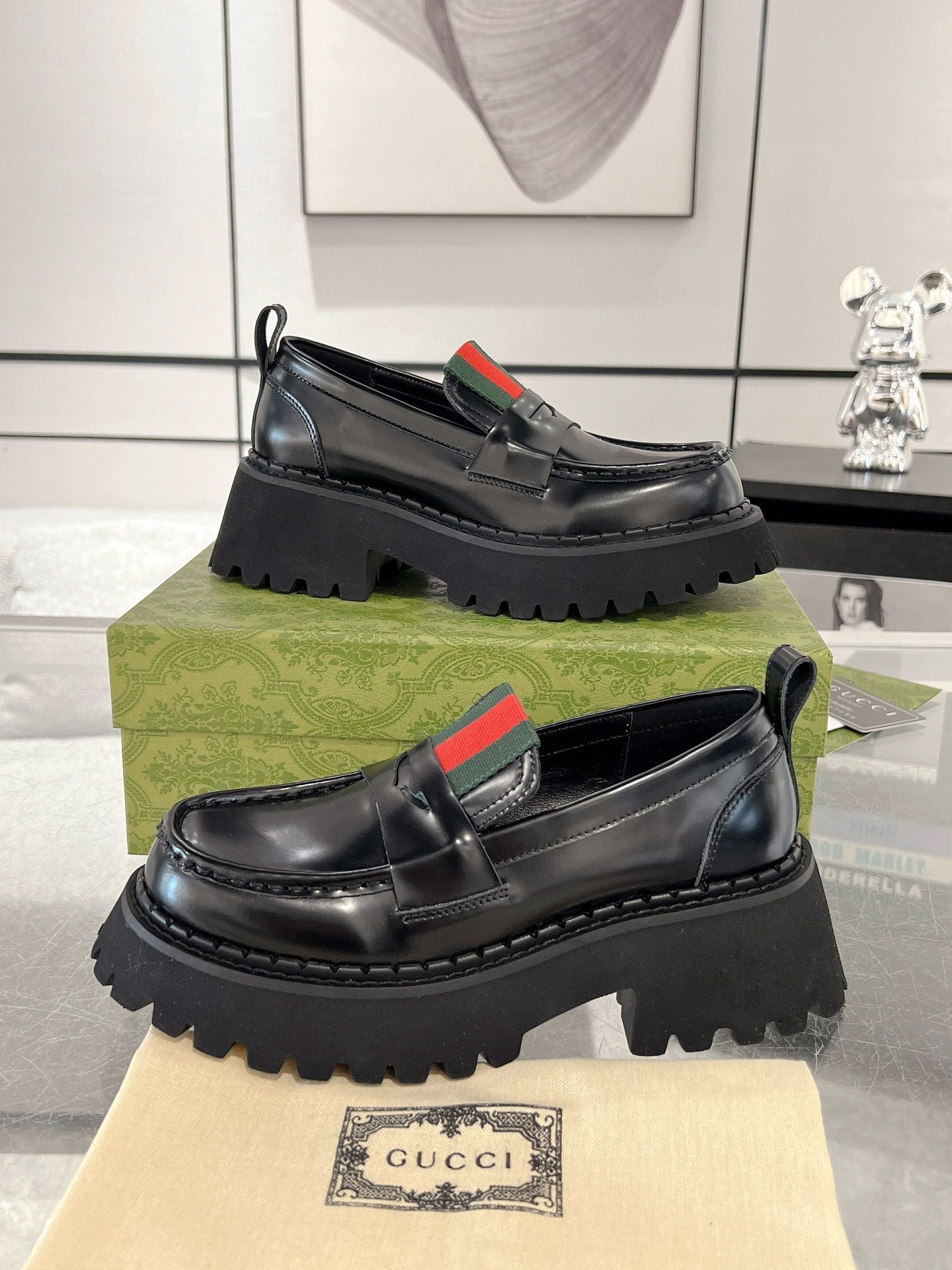 Gucc 25fw platform loafer shoes