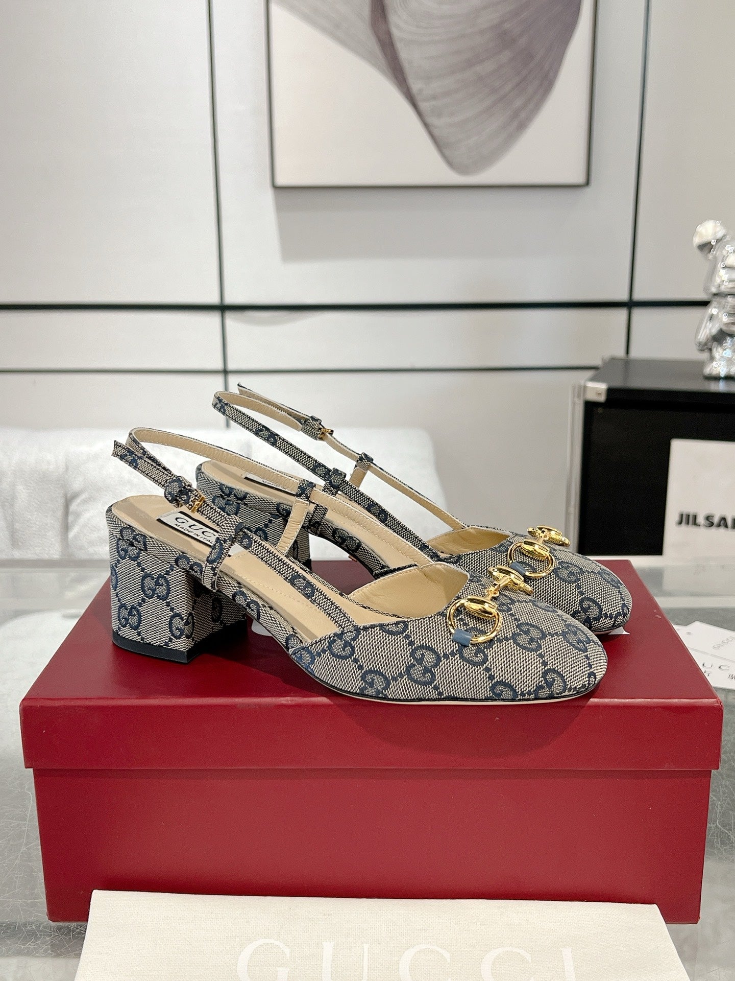 Gucc 25fw slingback chunky heels