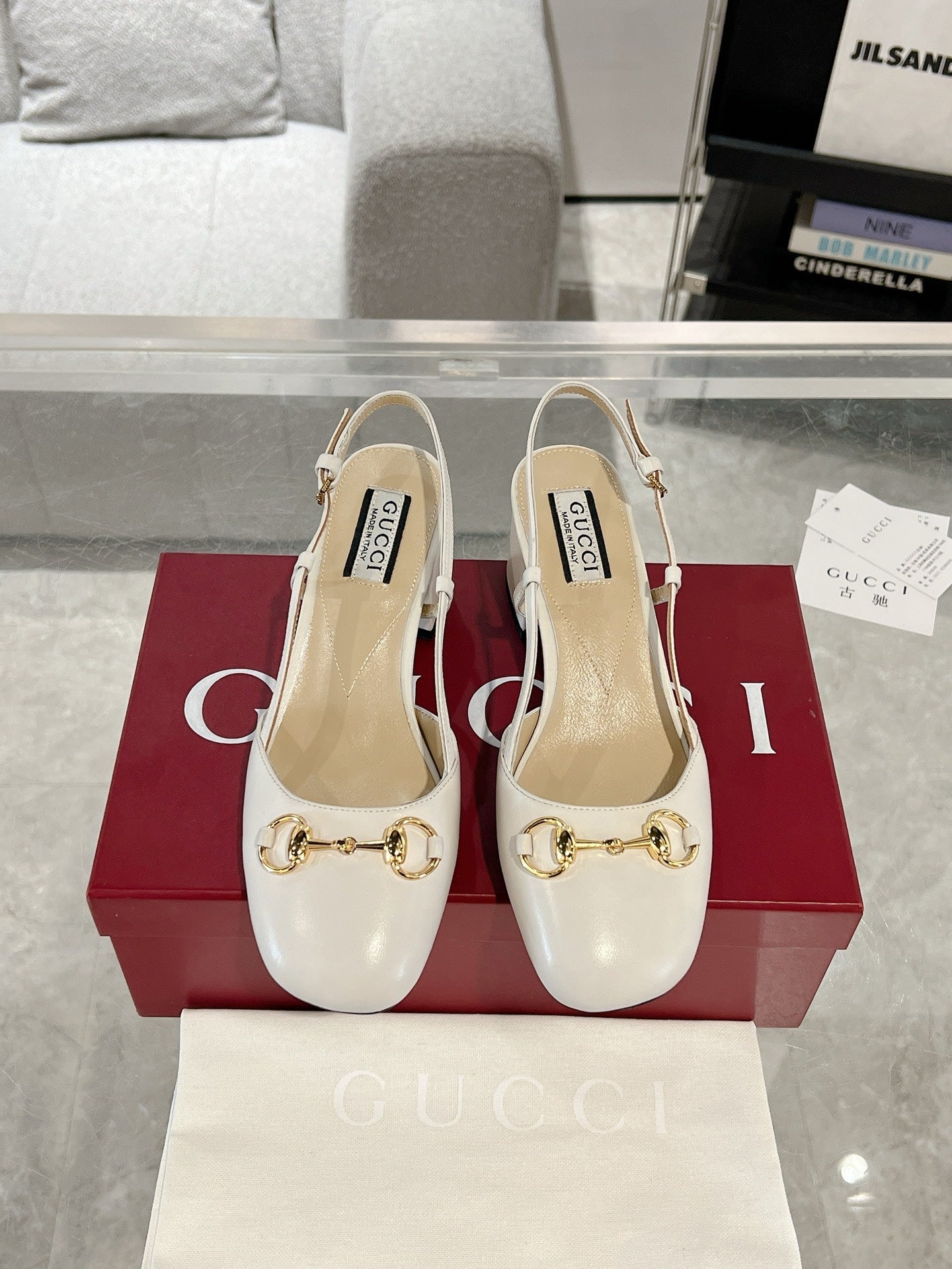 Gucc 25fw slingback chunky heels