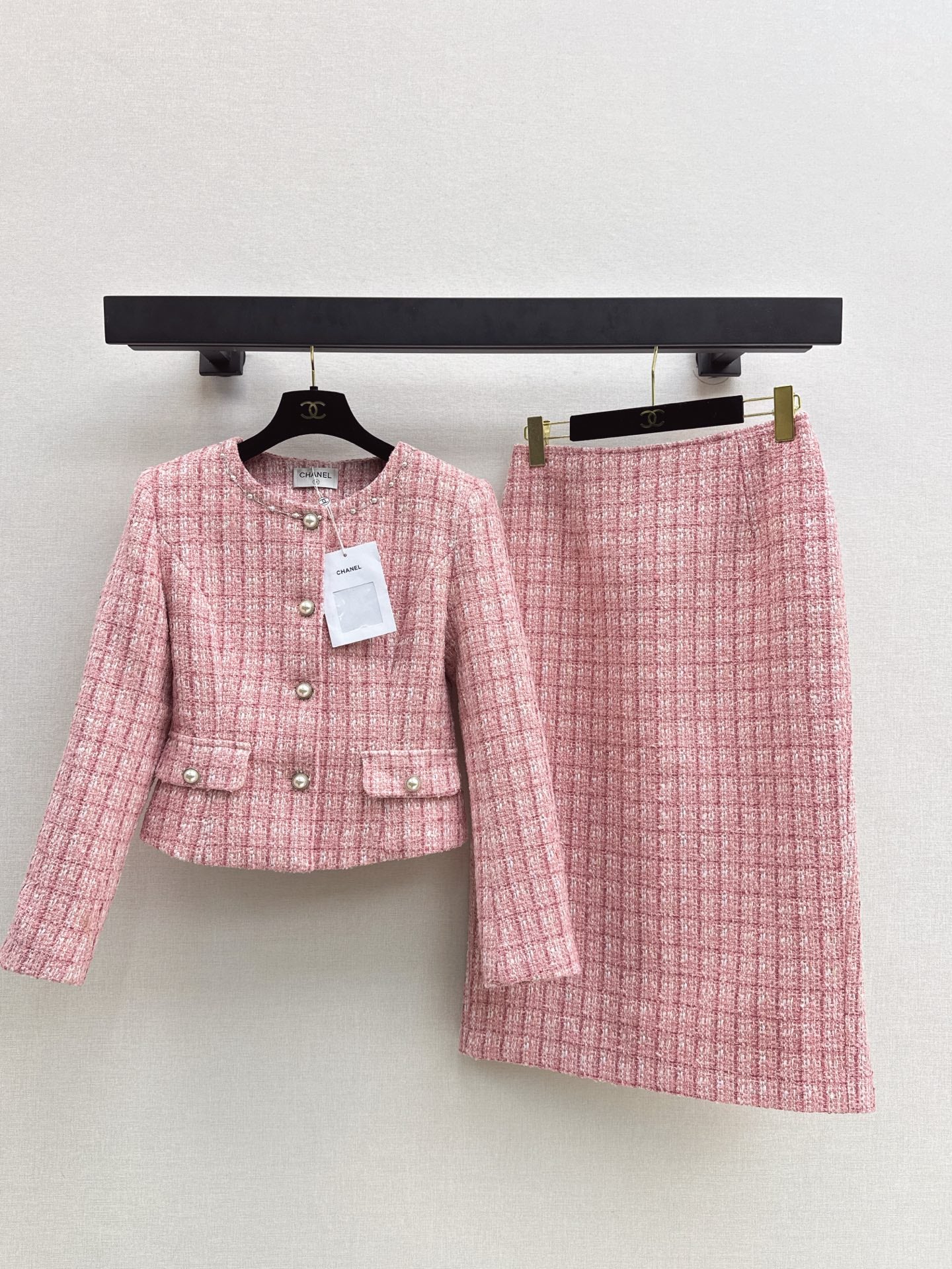 Chan NEW Woven coat and skirt set