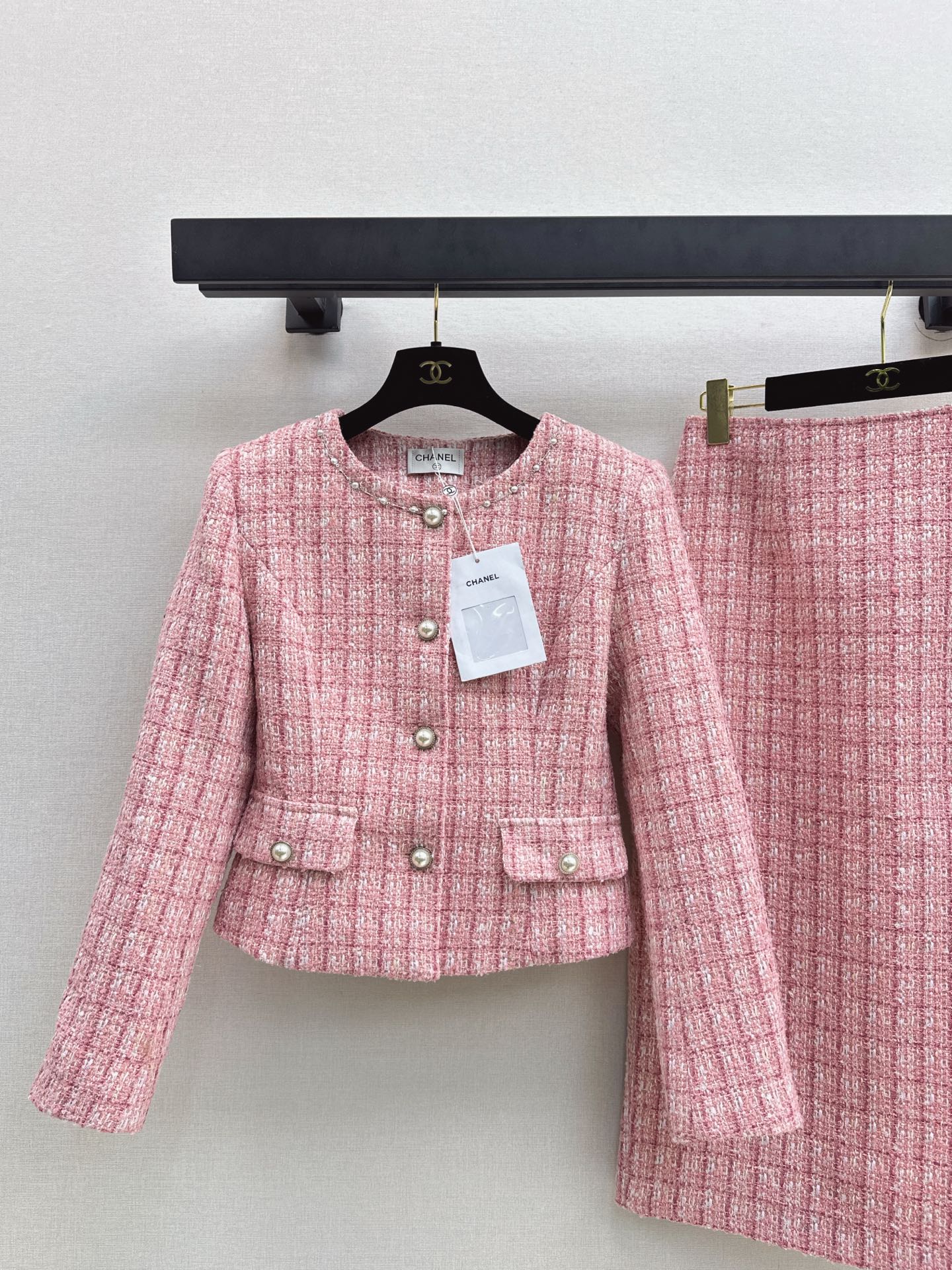 Chan NEW Woven coat and skirt set
