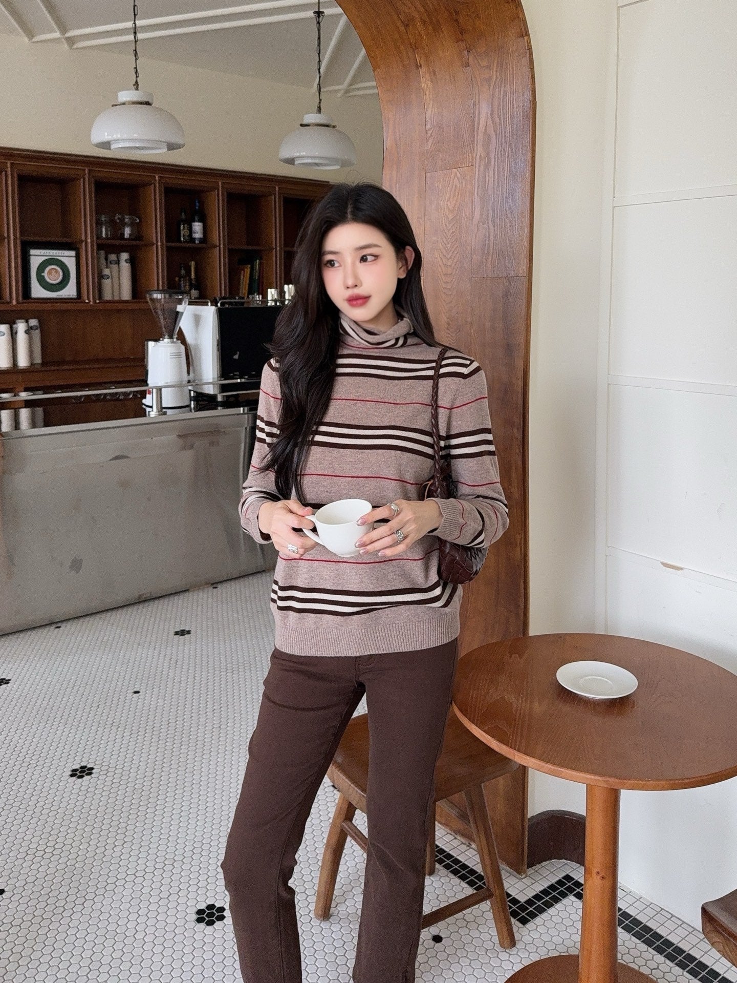 Bur NEW Striped turtleneck base layer