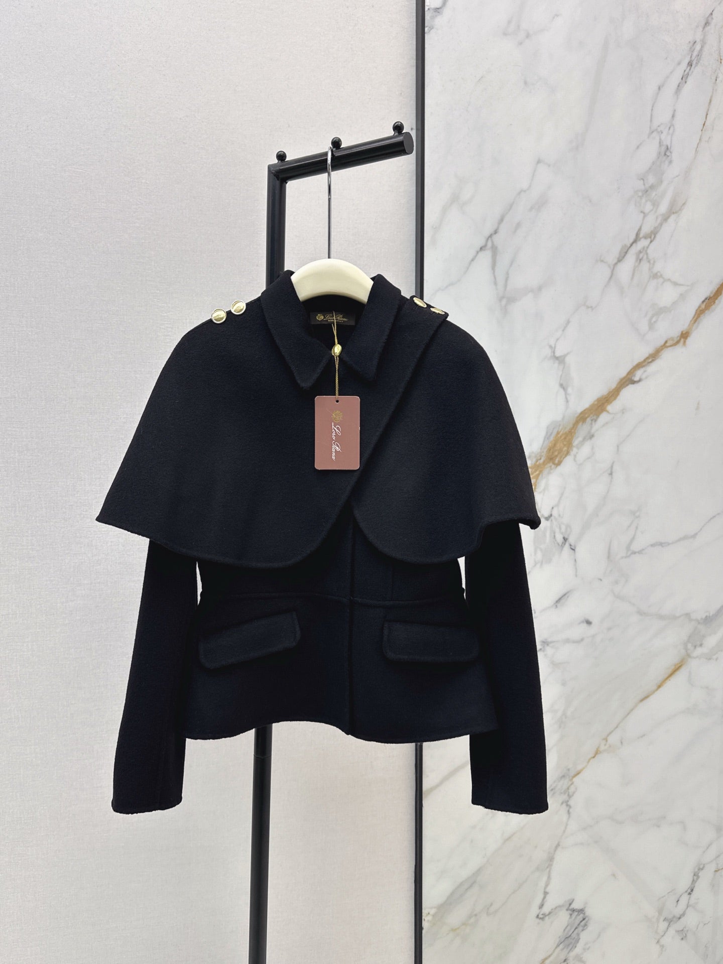 Loro NEW Double-faced wool cape coat