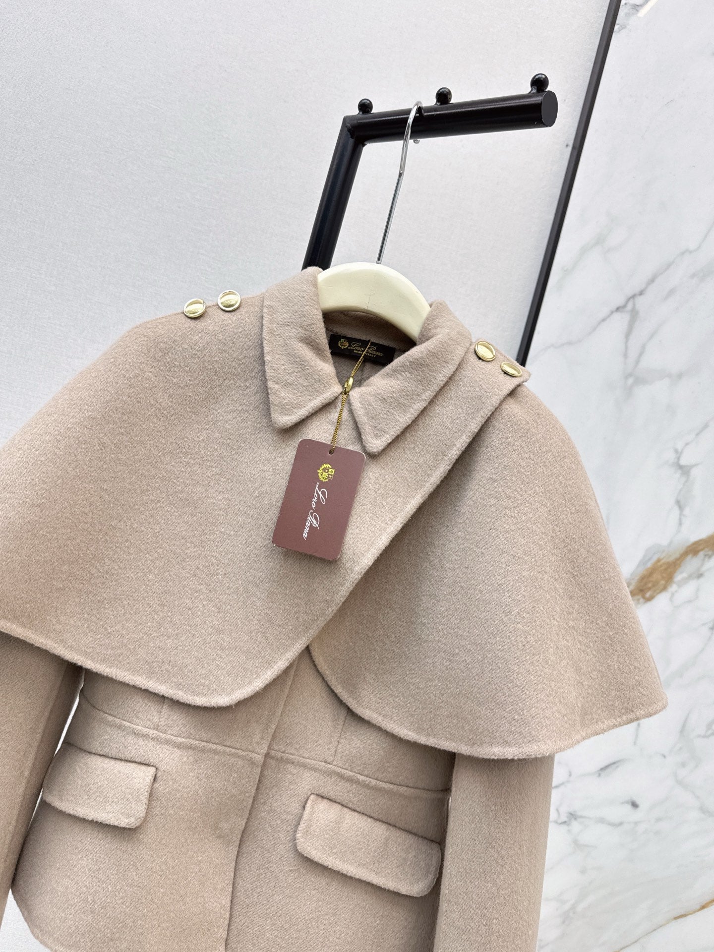 Loro NEW Double-faced wool cape coat