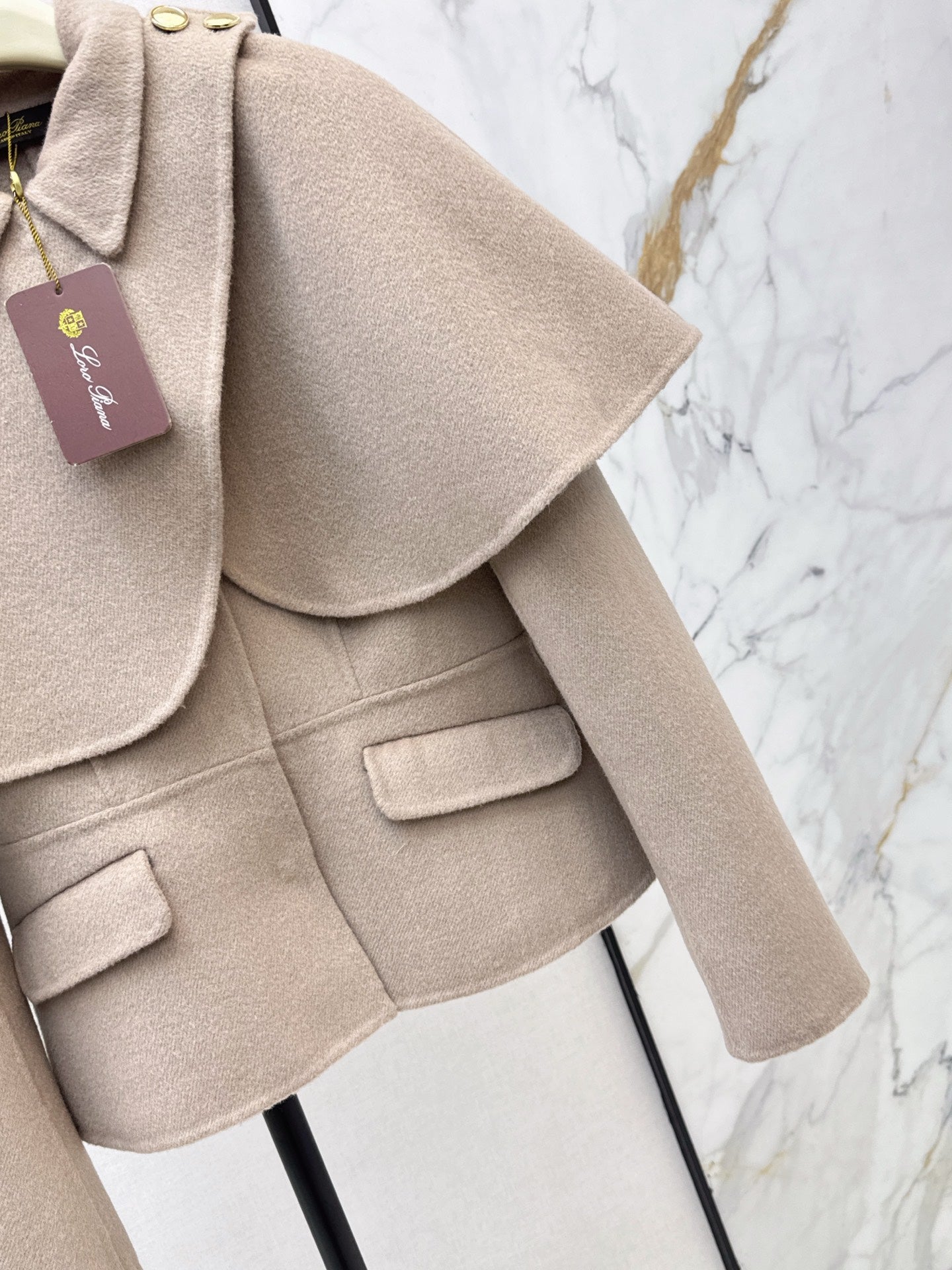 Loro NEW Double-faced wool cape coat