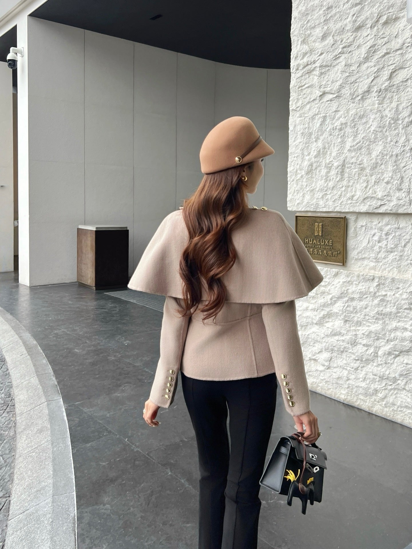 Loro NEW Double-faced wool cape coat