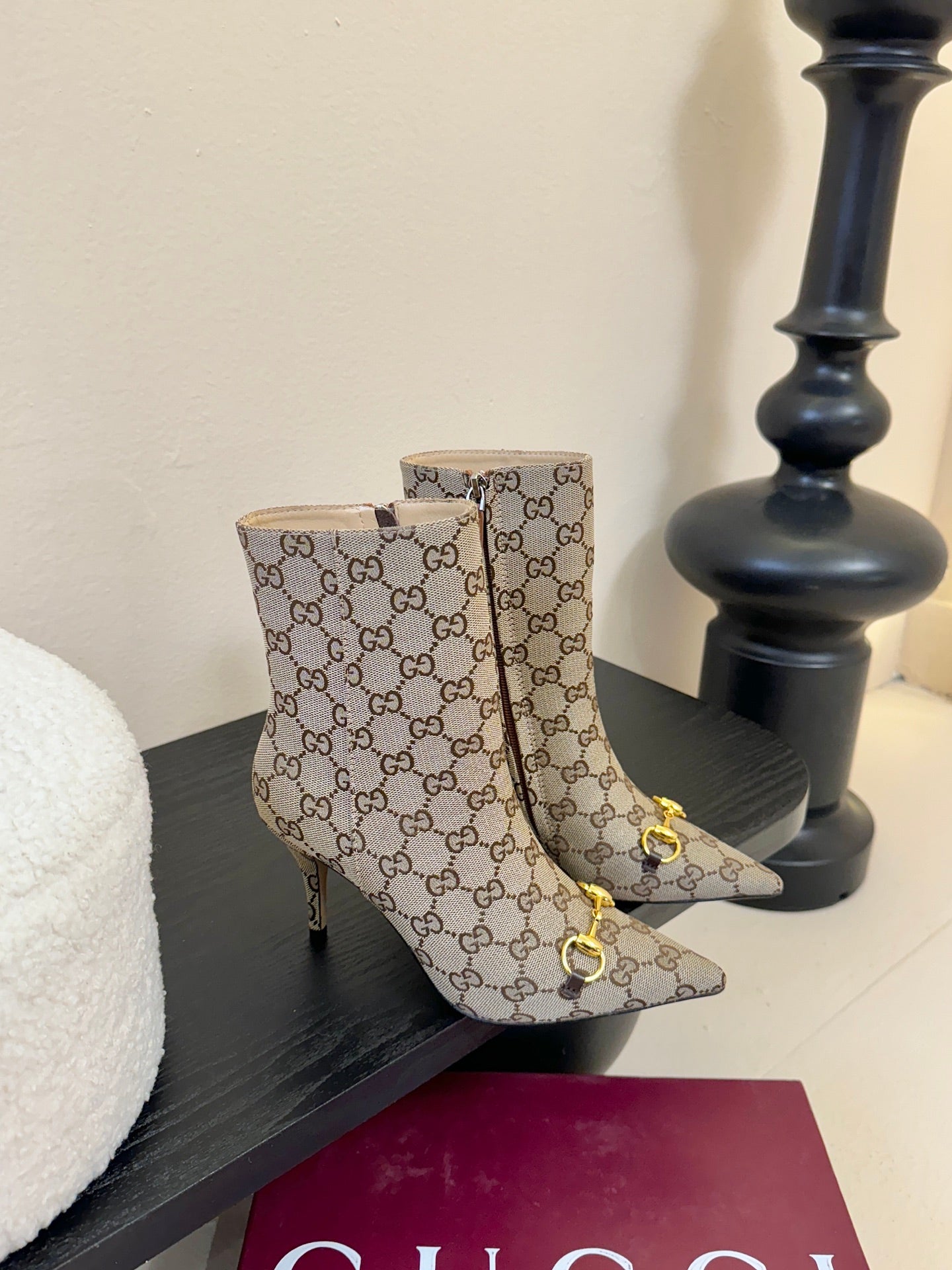 Gucc 25fw heel ankle boots