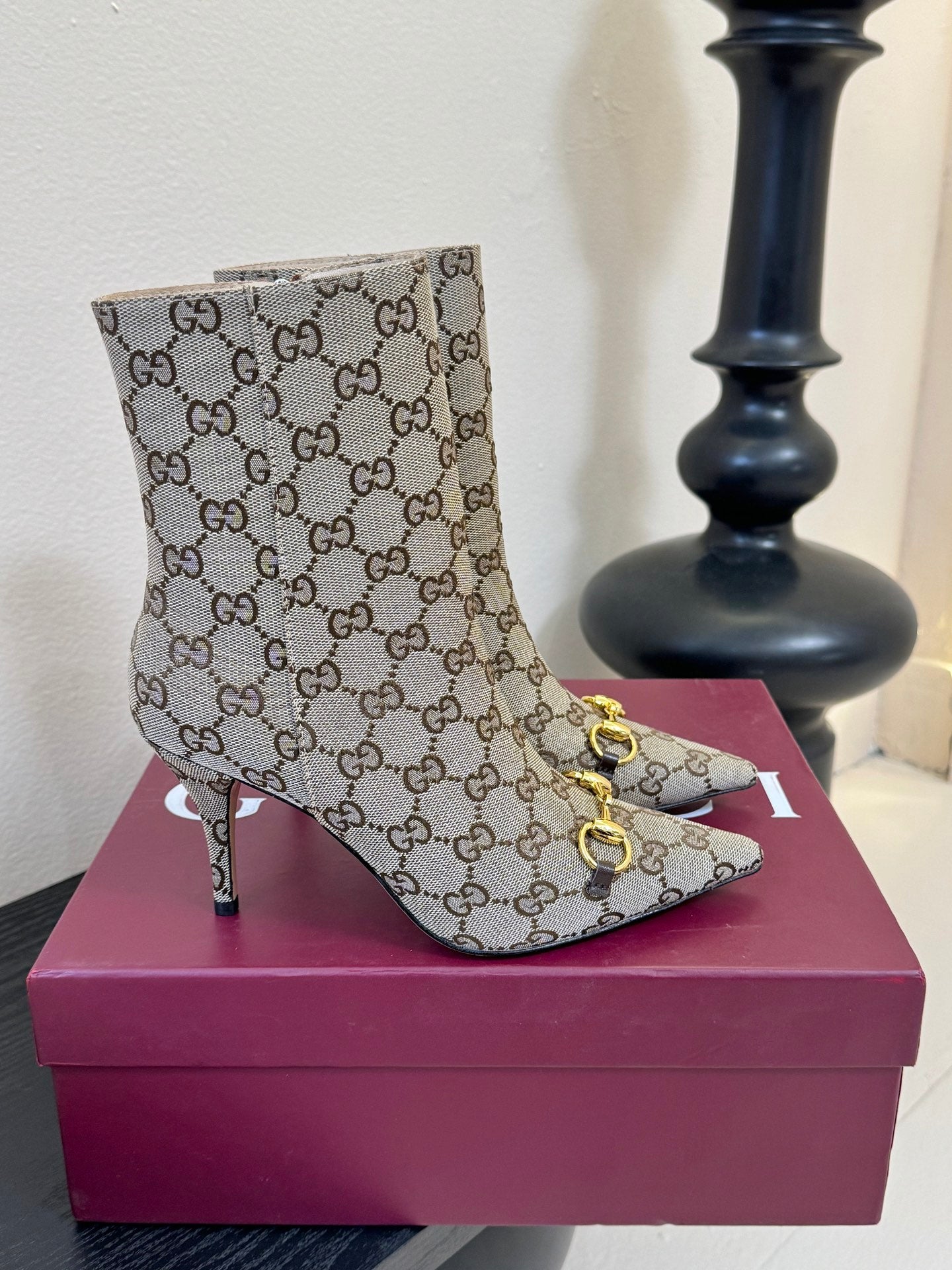 Gucc 25fw heel ankle boots