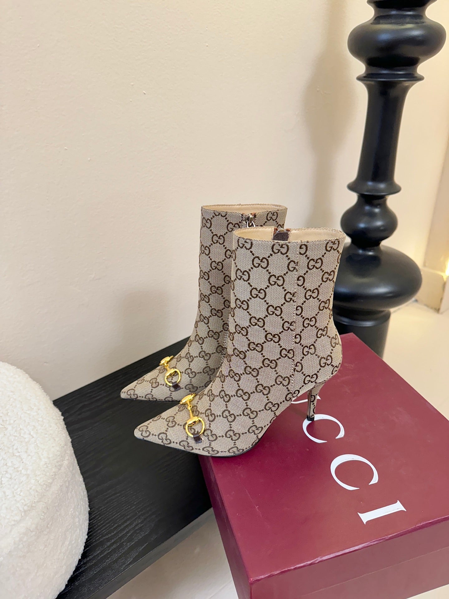 Gucc 25fw heel ankle boots