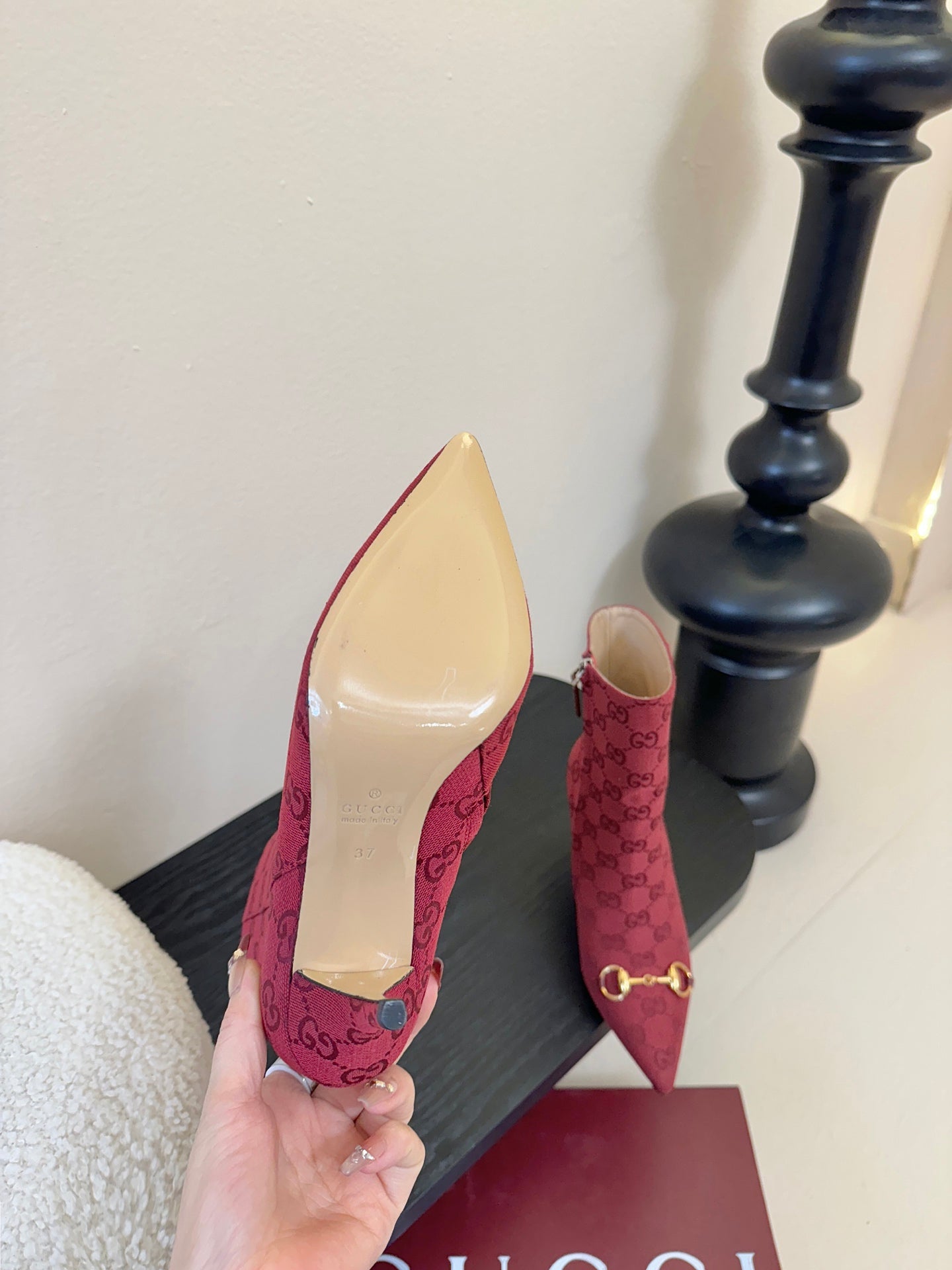 Gucc 25fw heel ankle boots