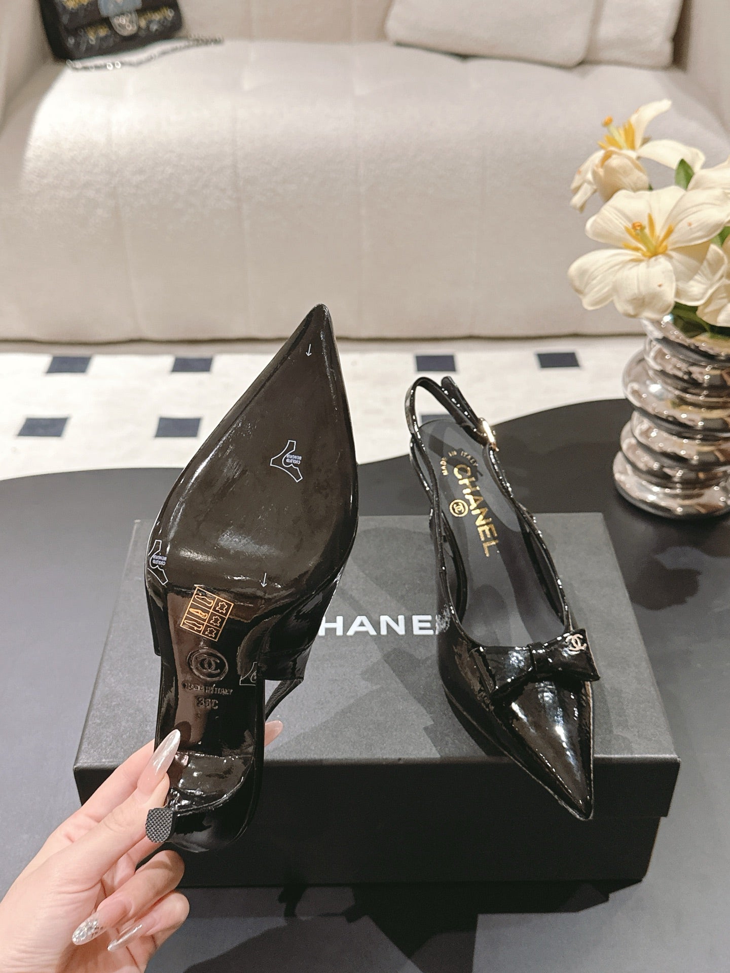 Chan 25fw slingback heels