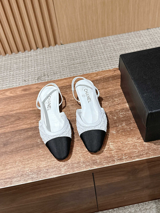 Chan 25fw lace slingback flats