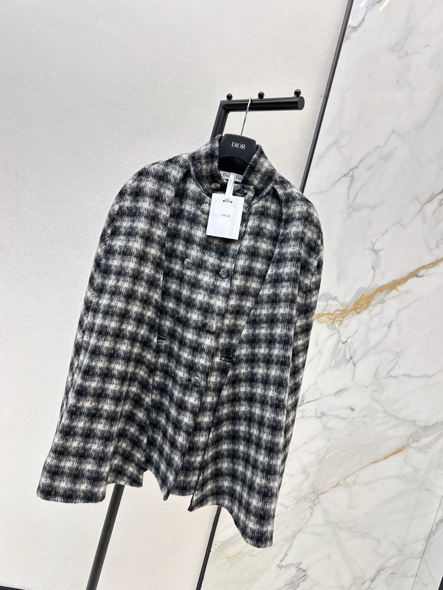 CD NEW plaid shawl cape coat