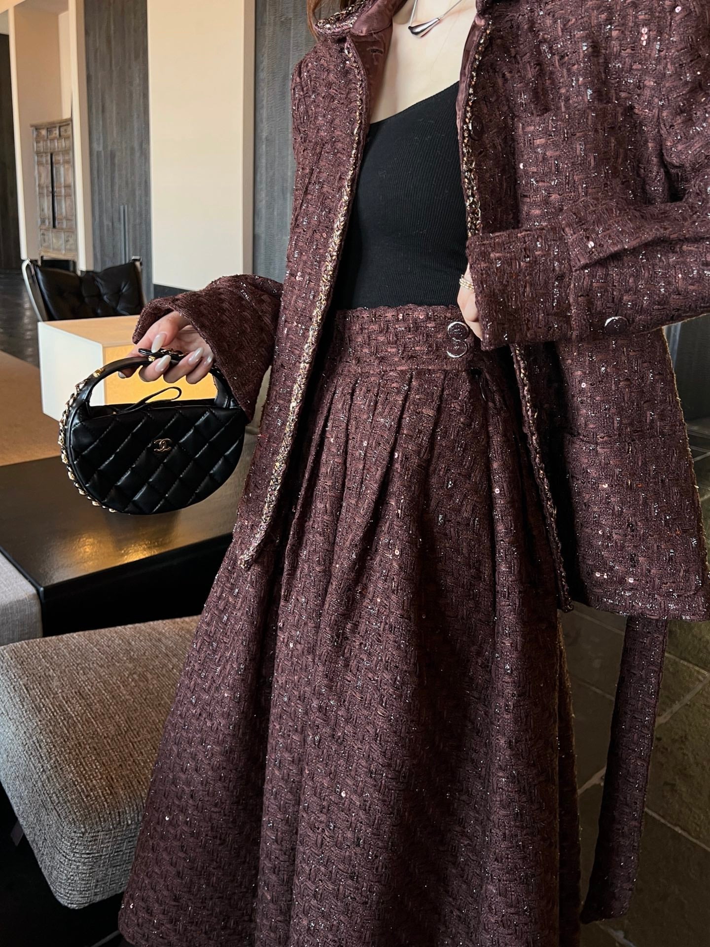 Chan NEW woven skirt