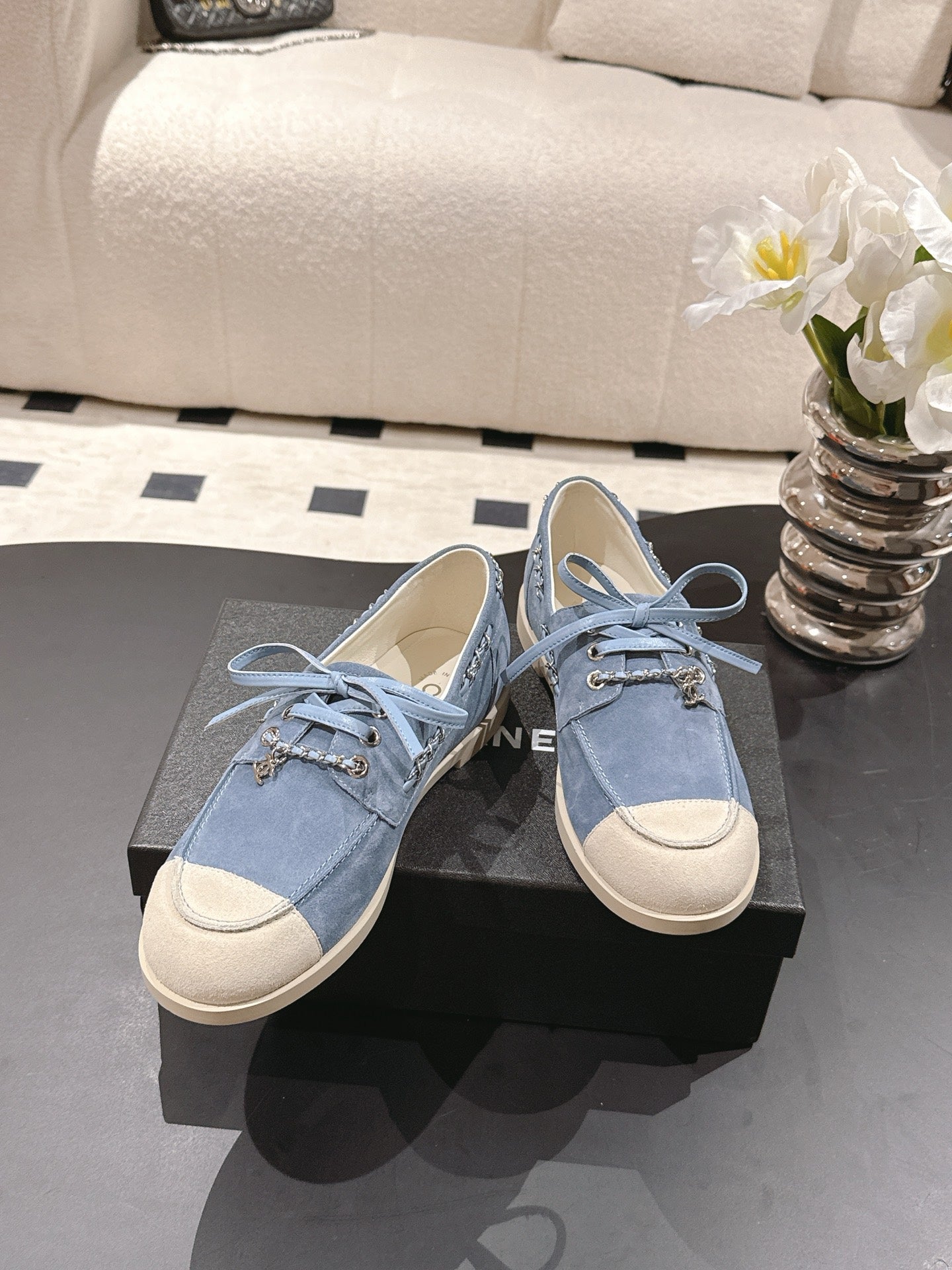 Chan 25fw suede loafers