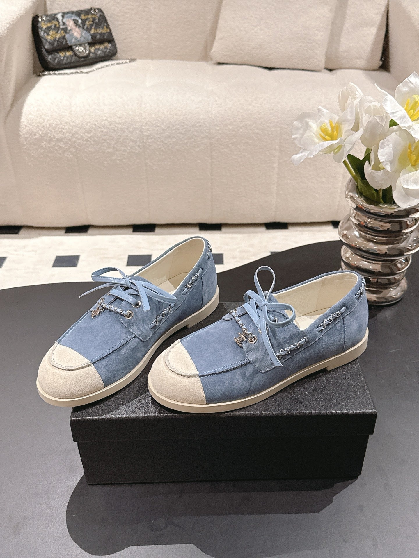 Chan 25fw suede loafers