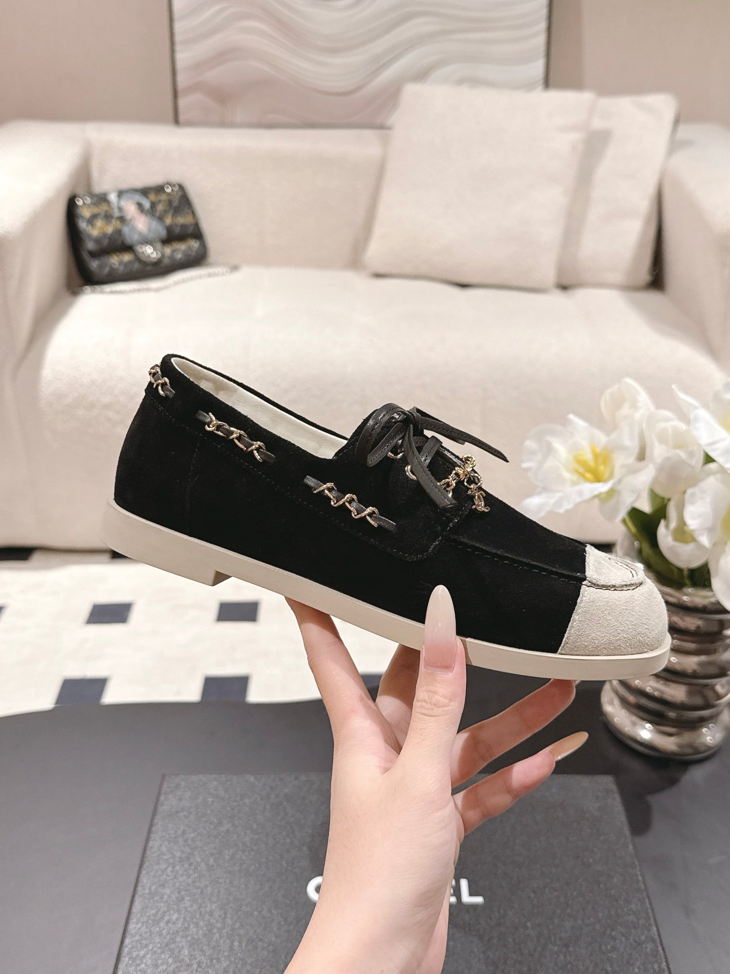 Chan 25fw suede loafers shoes