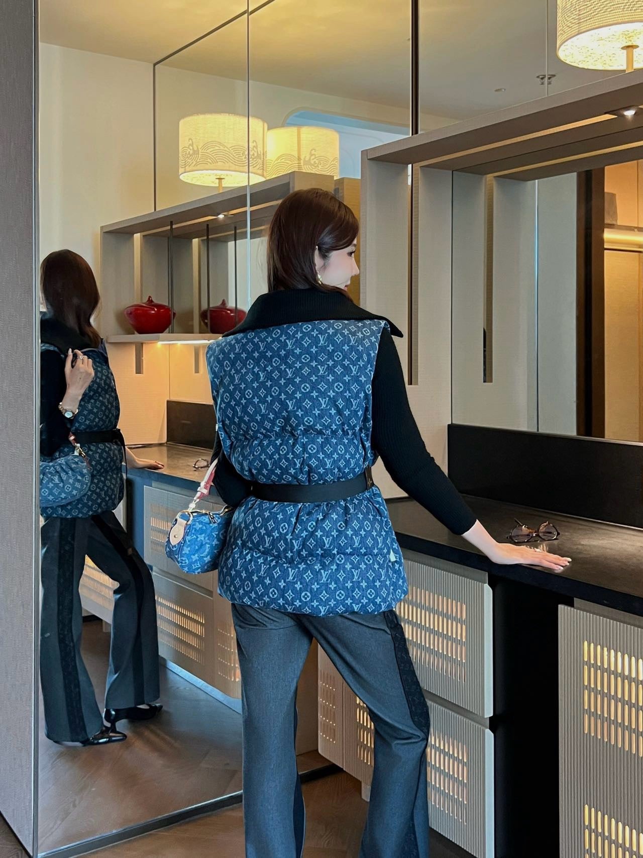 Louis NEW Denim vest down jacket