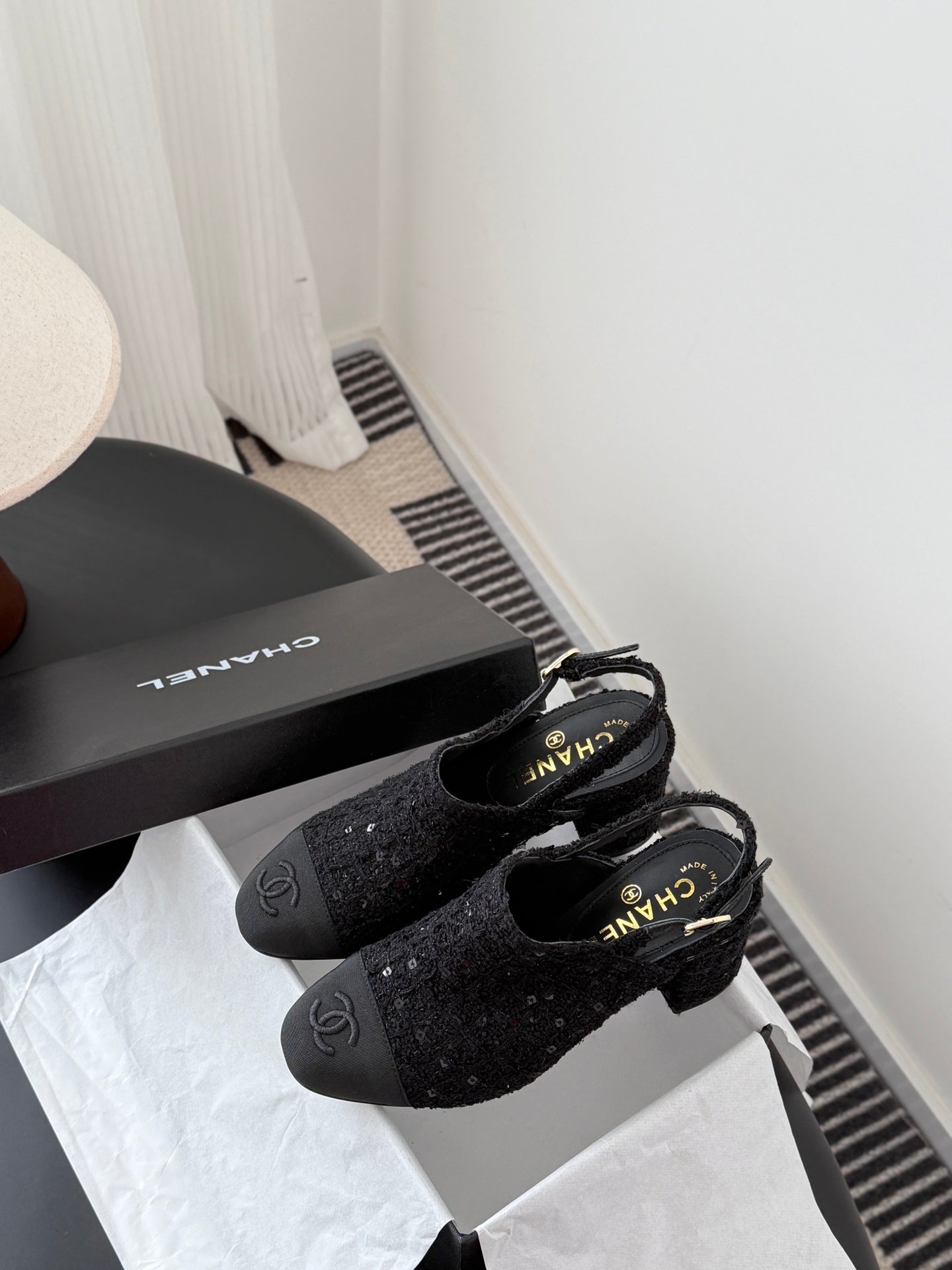 Chan 25fw slingback chunky heels