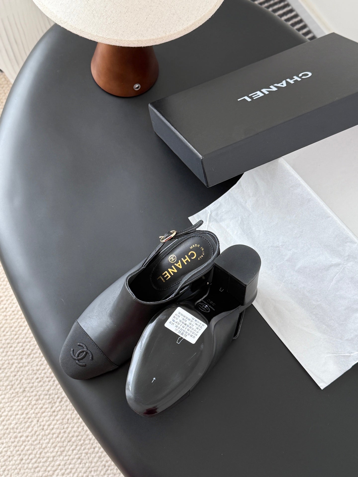 Chan 25fw slingback chunky heels