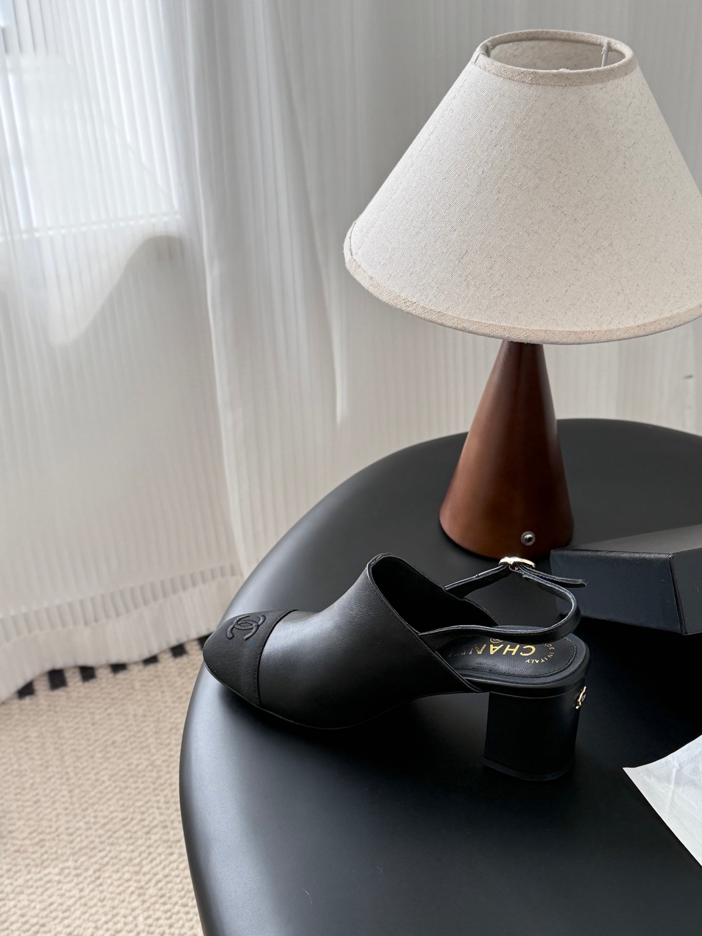 Chan 25fw slingback chunky heels